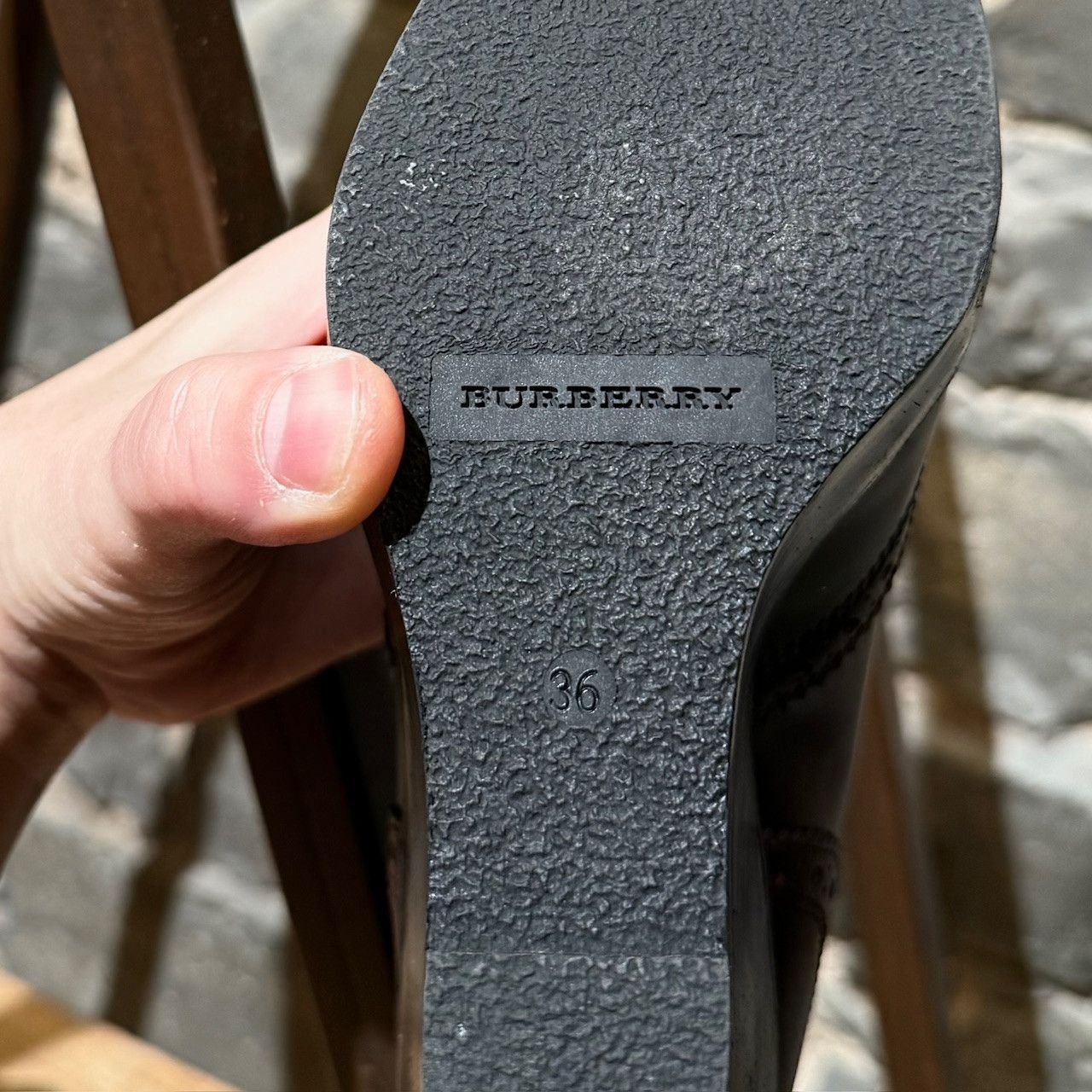 Burberry Burberry Burgundy Leather Oxford Wedges Booties Size US 6 / IT 36 - 9 Thumbnail