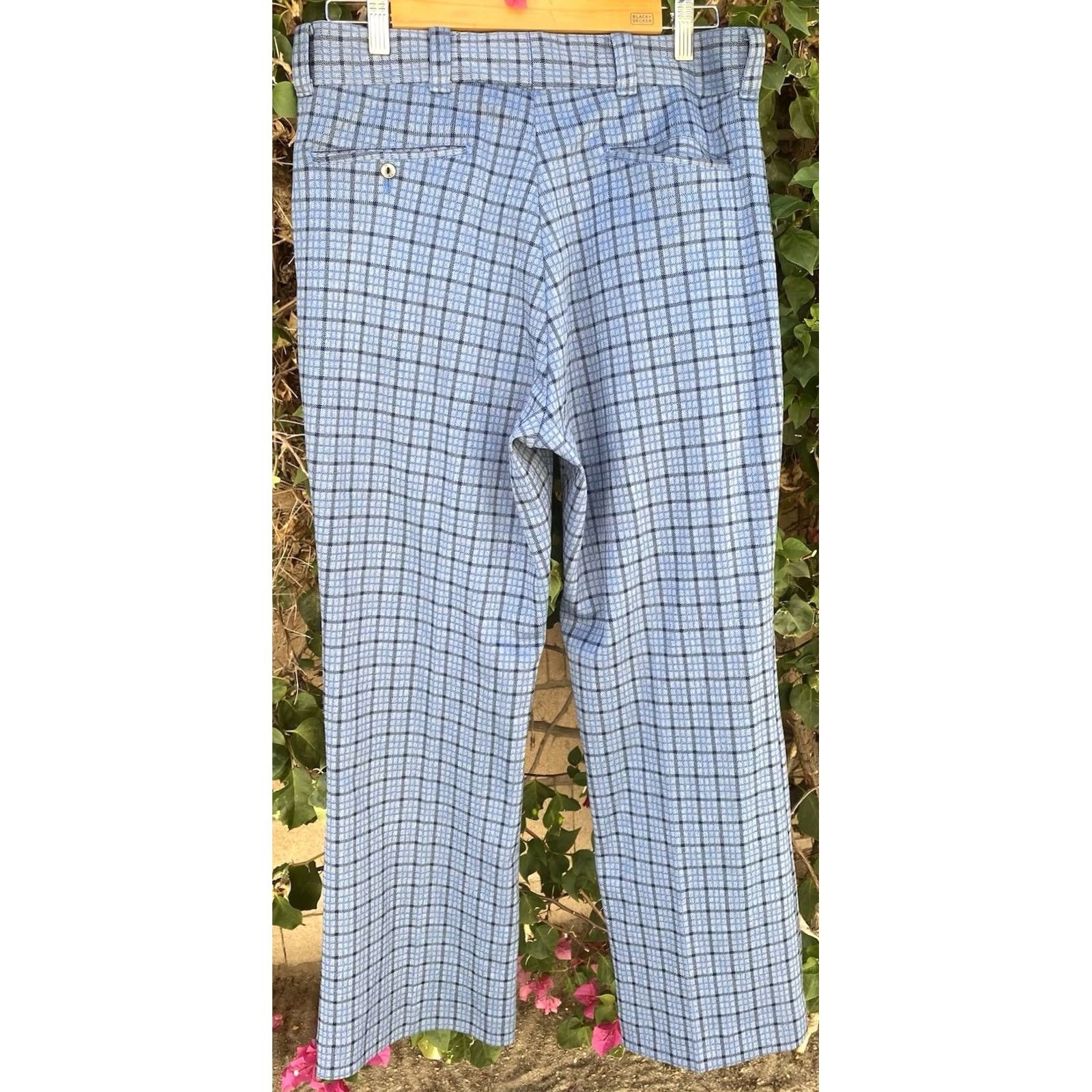 JCPenney Vtg Plaid Polyester Pants Scovill Zipper JCPenney 32 in Waist 60s 70s Hippy Mod Pants Mens Size US 32 / EU 48 - 7 Thumbnail