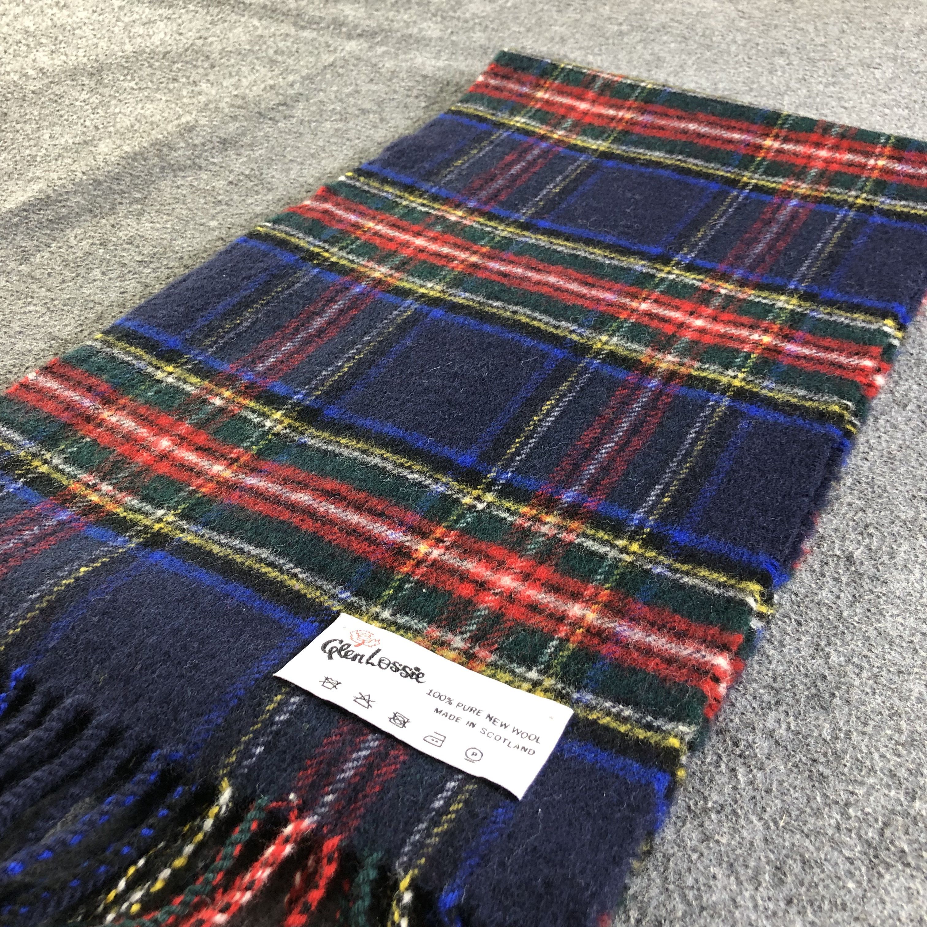 Vintage Glen Lossie Tartan Wool Scarf Muffler V1911 Size ONE SIZE - 2 Thumbnail