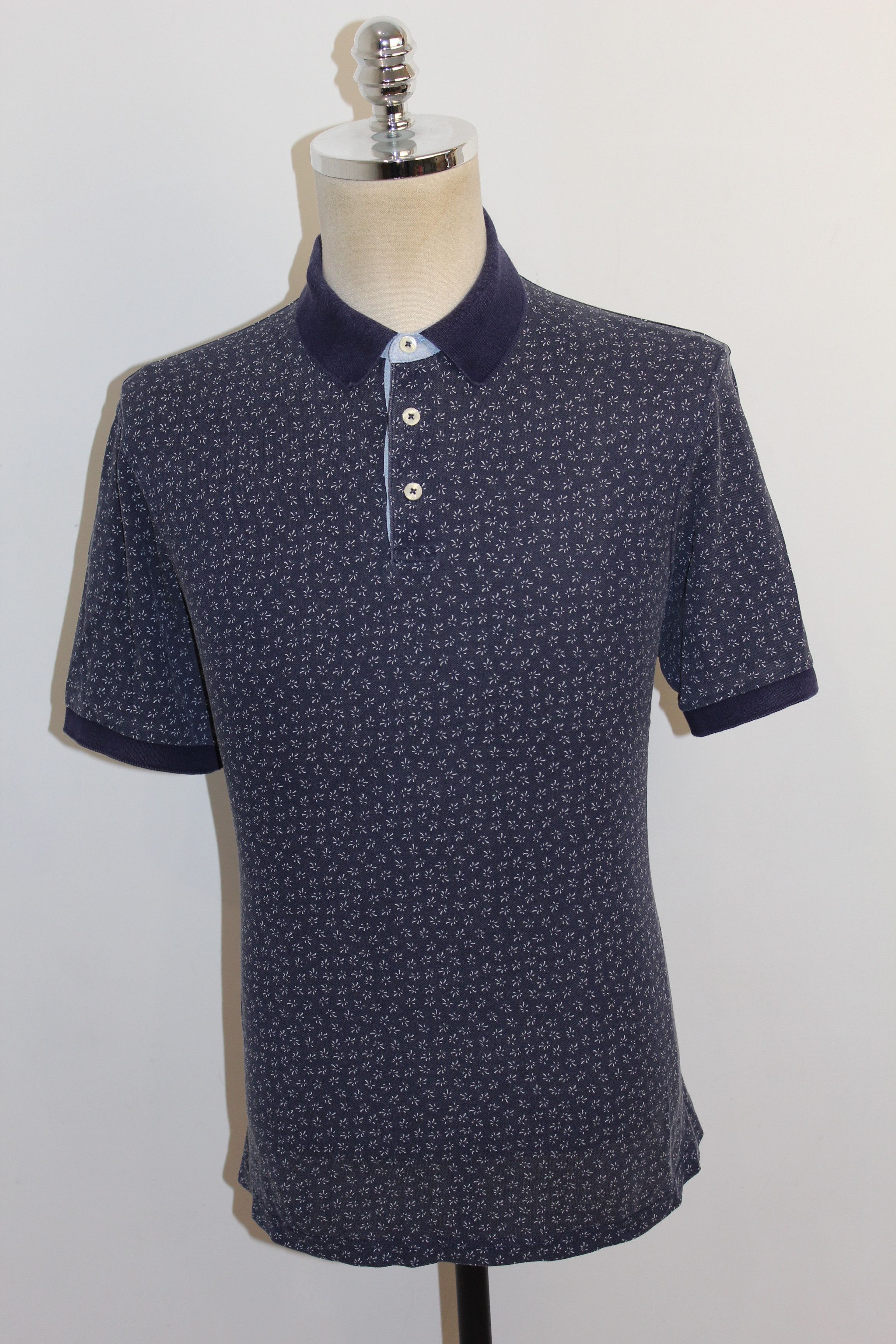 Hackett Men's Hackett Short Sleeve Floral Blue Polo Shirt Size US XL / EU 56 / 4 - 2 Thumbnail