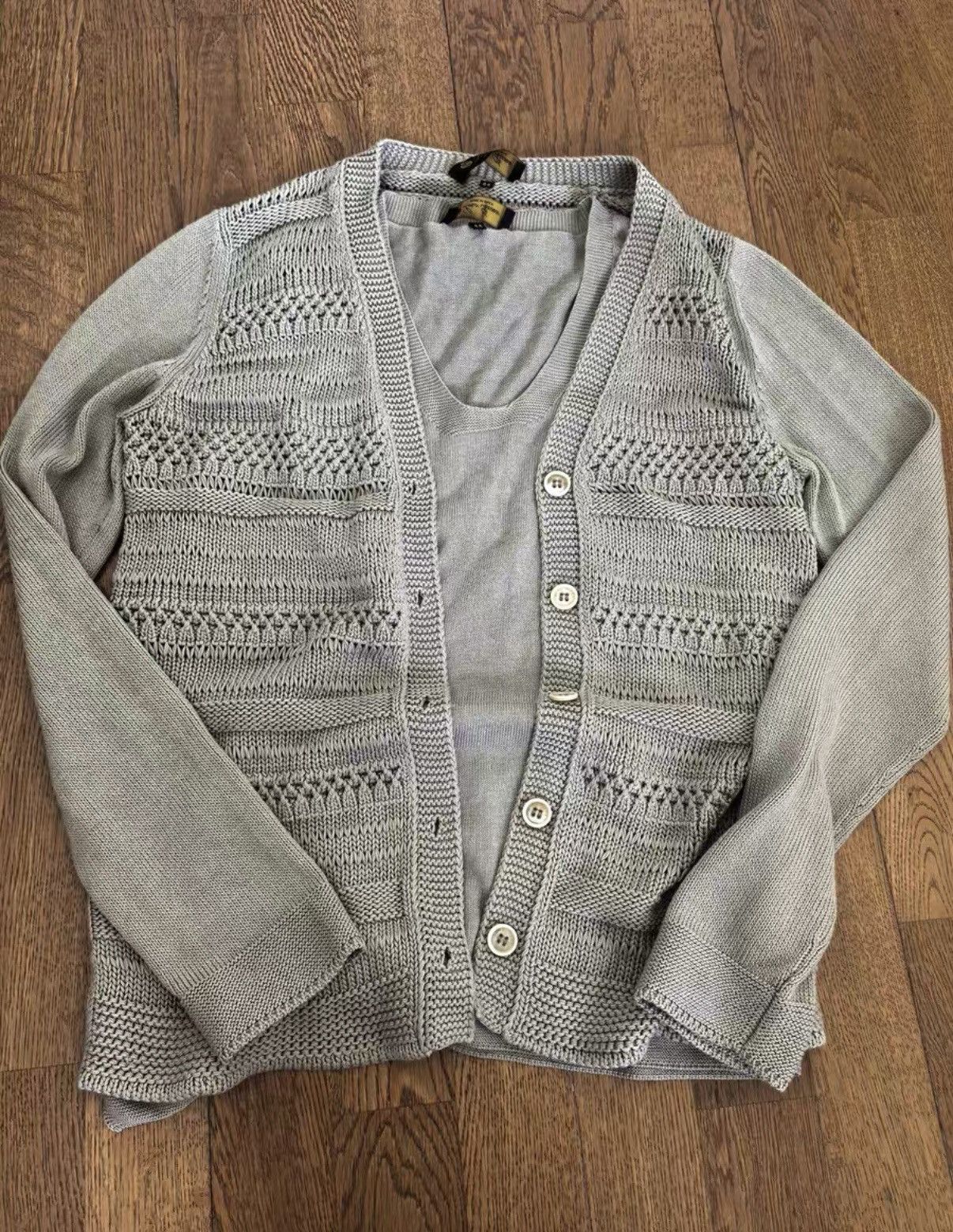 Loro Piana Loro Piana Bluish-Green Knit Cardigan & Vest Set Size US XS / EU 42 / 0 - 1 Thumbnail