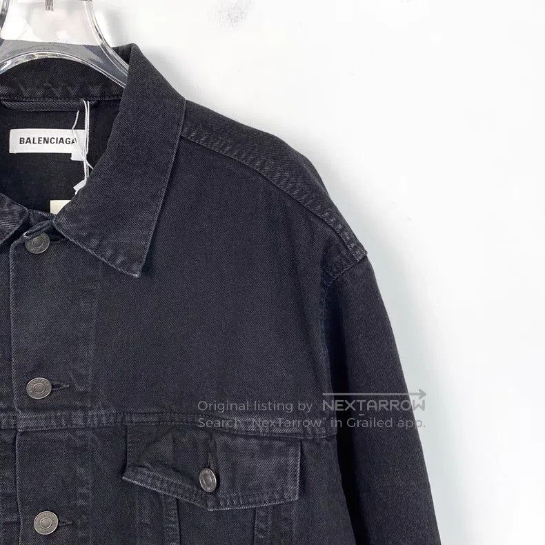 Balenciaga Balenciaga Black-gray logo letter hot-drill lapel cotton l Size XS / US 0-2 / IT 36-38 - 3 Thumbnail