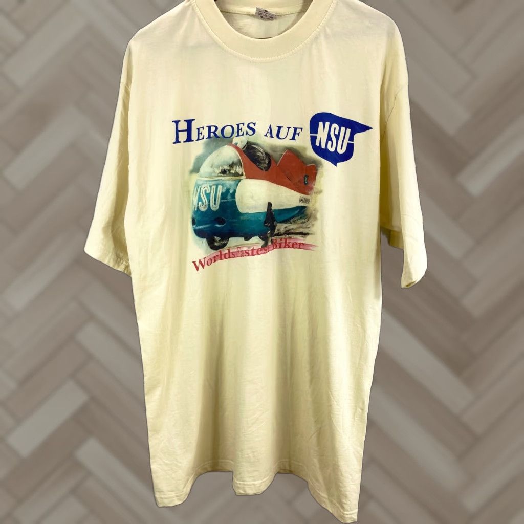 Forever 21 For Ever Premium T-Shirt Beige XL Men Crew Neck 1026 Racing Dad American Short Sleeve Premium Brand Shirt Mens Size US XL / EU 56 / 4 - 1 Thumbnail