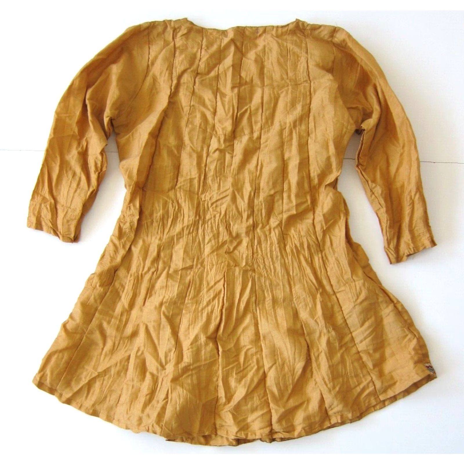 Vintage VINTAGE Oky Coky Brown 3/4 Sleeve Scoop Neck Beaded Floral Peasant Blouse Large Size L / US 10 / IT 46 - 2 Thumbnail