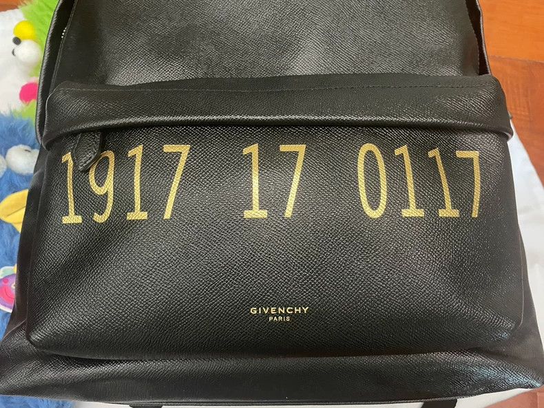 Givenchy Classic Black 1917烫金 Double Shoulder Bag
