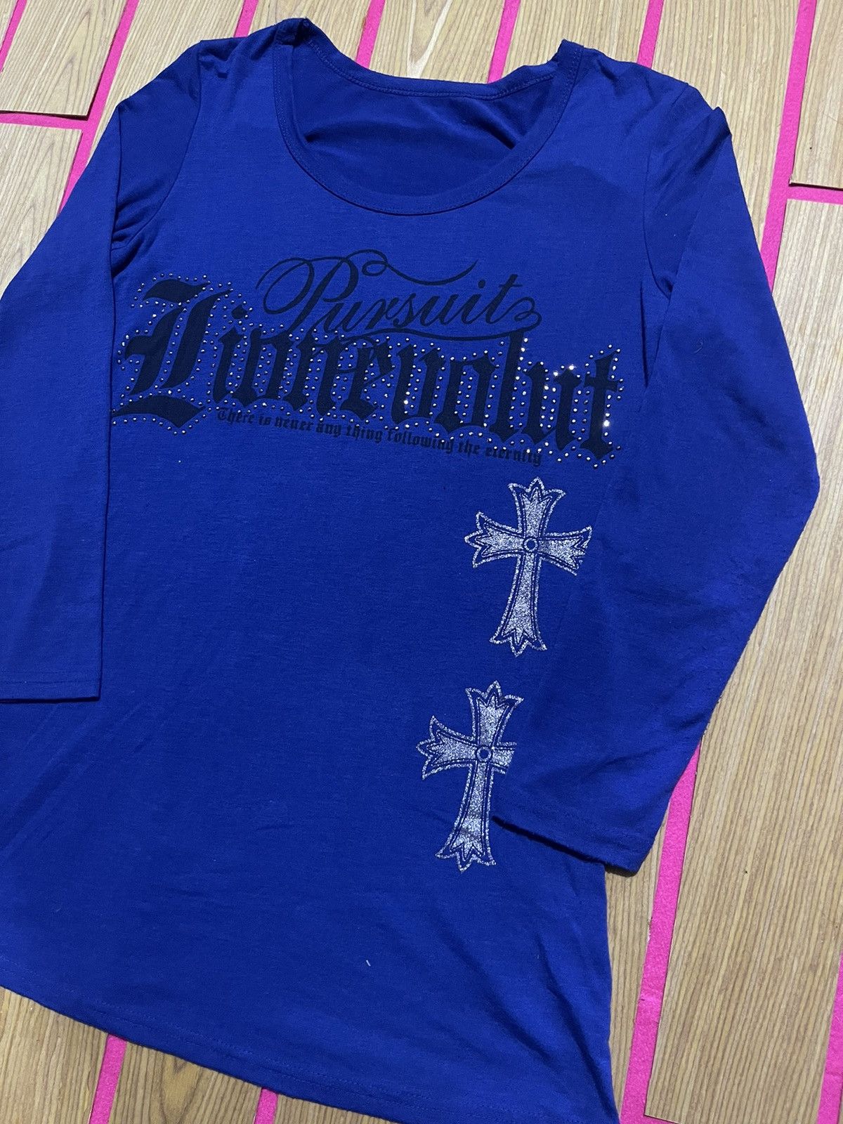 If Six Was Nine Y2K long sleeve t-shirt with skull cross pattern ifsix style Size M / US 6-8 / IT 42-44 - 4 Thumbnail