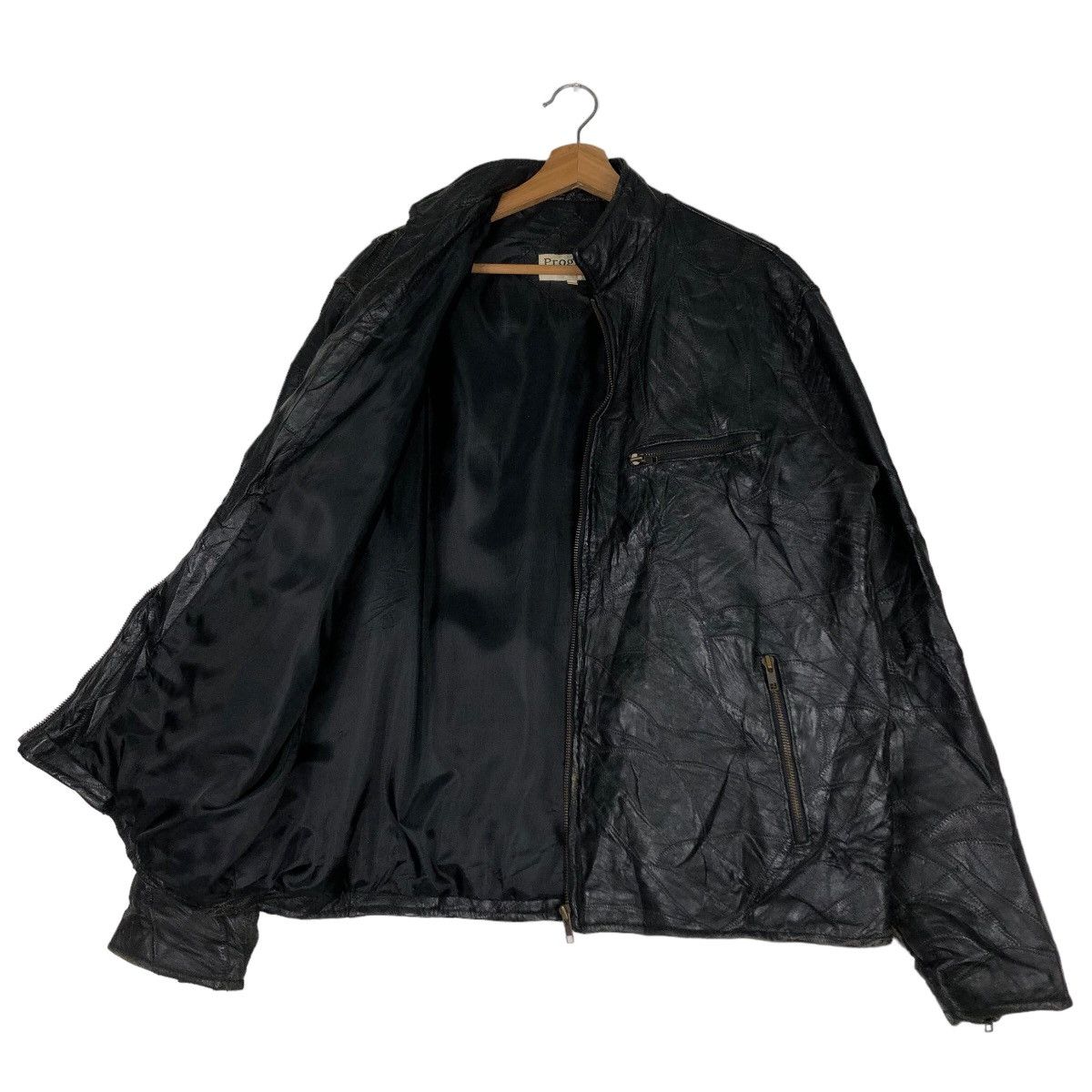 Japanese Brand 🔥Vintage Biker Genuine Leather Jacket Progress Uomo Japan Size US L / EU 52-54 / 3 - 9 Thumbnail