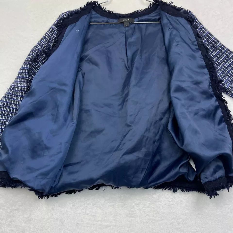 J.Crew J Crew Cardigan Women Blue Tweed Long Sleeve Stretch Fit S-M Size M / US 6-8 / IT 42-44 - 3 Thumbnail