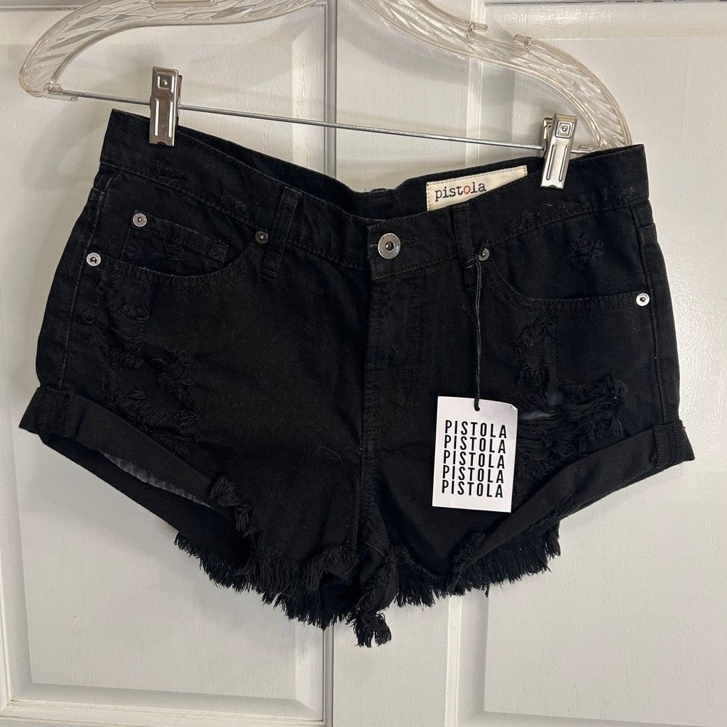 Pistola Women's Pistola Denim Shorts Size 27 Black Size 27" / US 4 / IT 40 - 1 Thumbnail