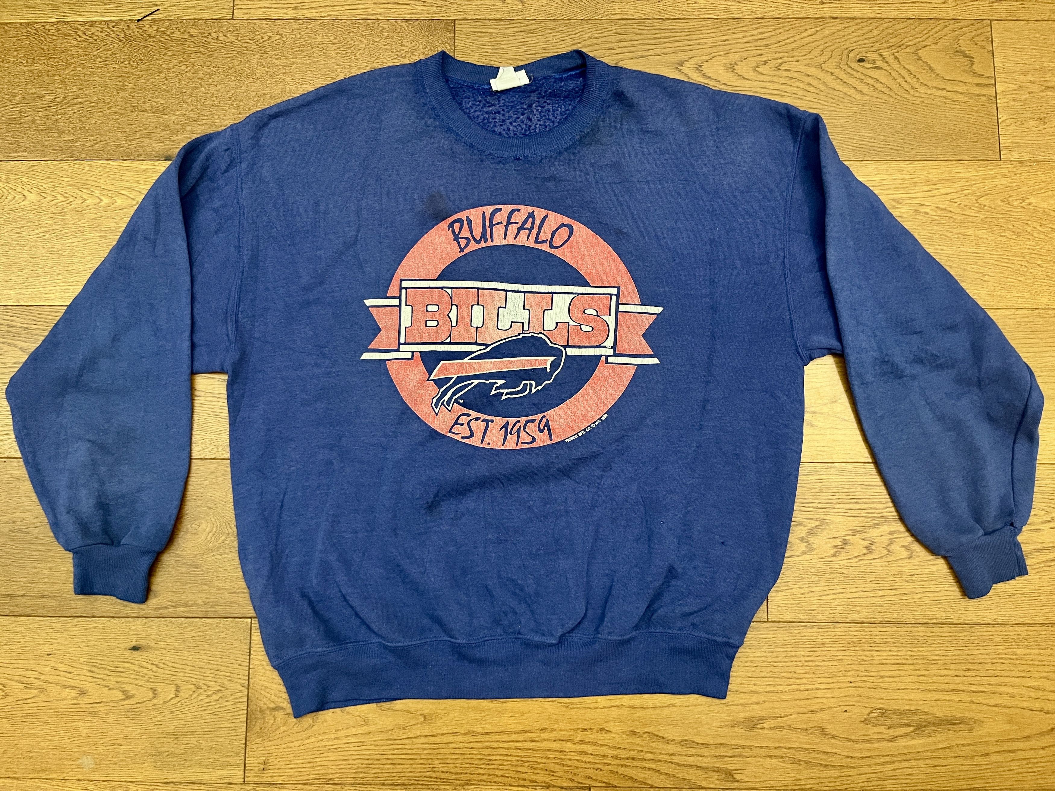 Vintage Vtg 80s Buffalo Bills Bassett Walker USA Sweatshirt XL Size US XL / EU 56 / 4 - 1 Thumbnail