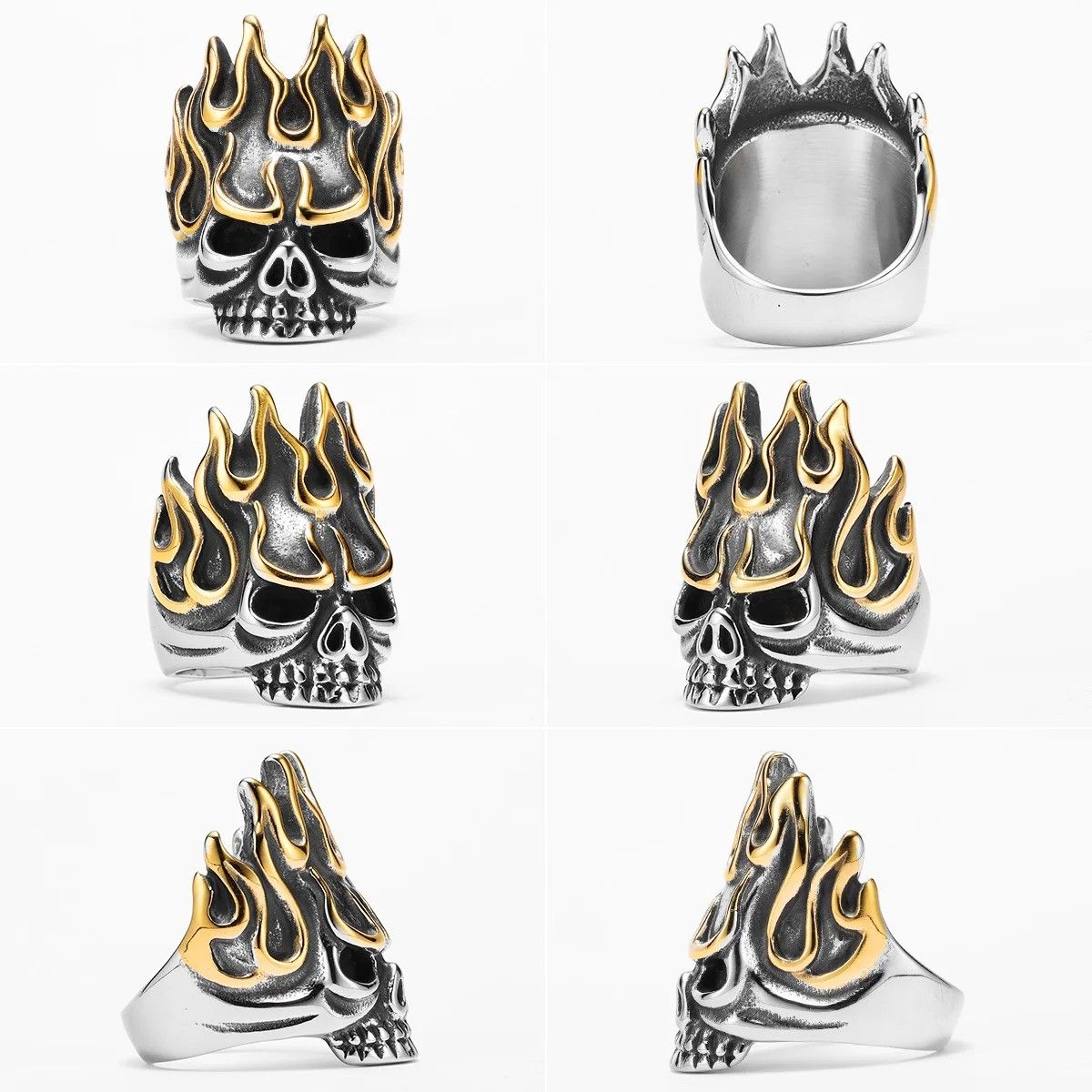 Vintage Fire God Skull Men Ring Size ONE SIZE - 4 Thumbnail