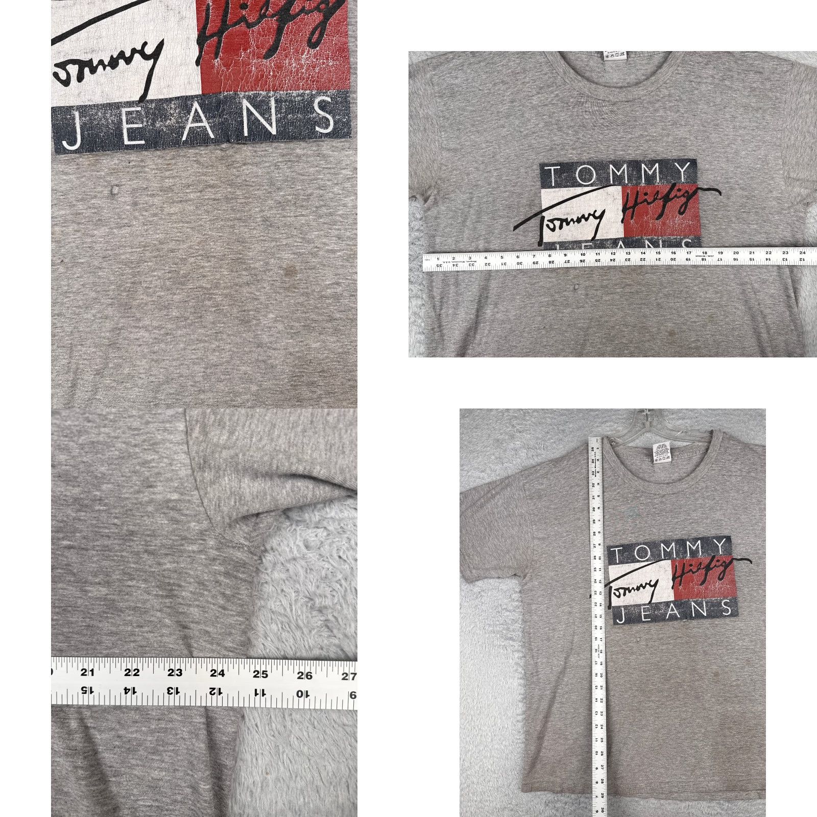 Tommy Hilfiger VINTAGE Tommy Hilfiger Jeans Shirt Men 2XL Gray Short Sleeve 100% Cotton Crew READ Size US XXL / EU 58 / 5 - 8 Thumbnail