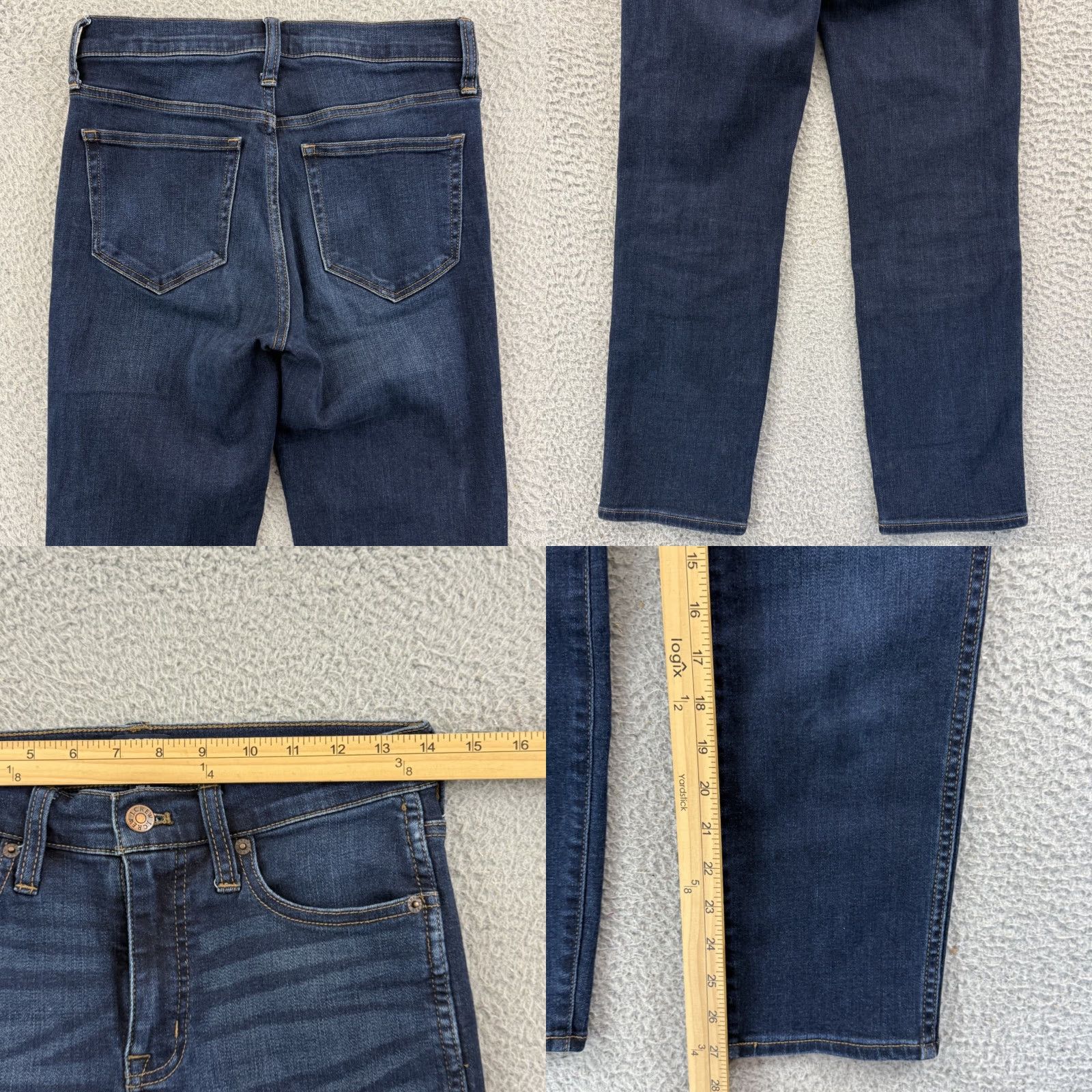 J.Crew VINTAGE J. CREW Jeans Women's 25 Blue Denim High Rise Straight Leg Zip Size 30" / US 8 / IT 44 - 8 Thumbnail