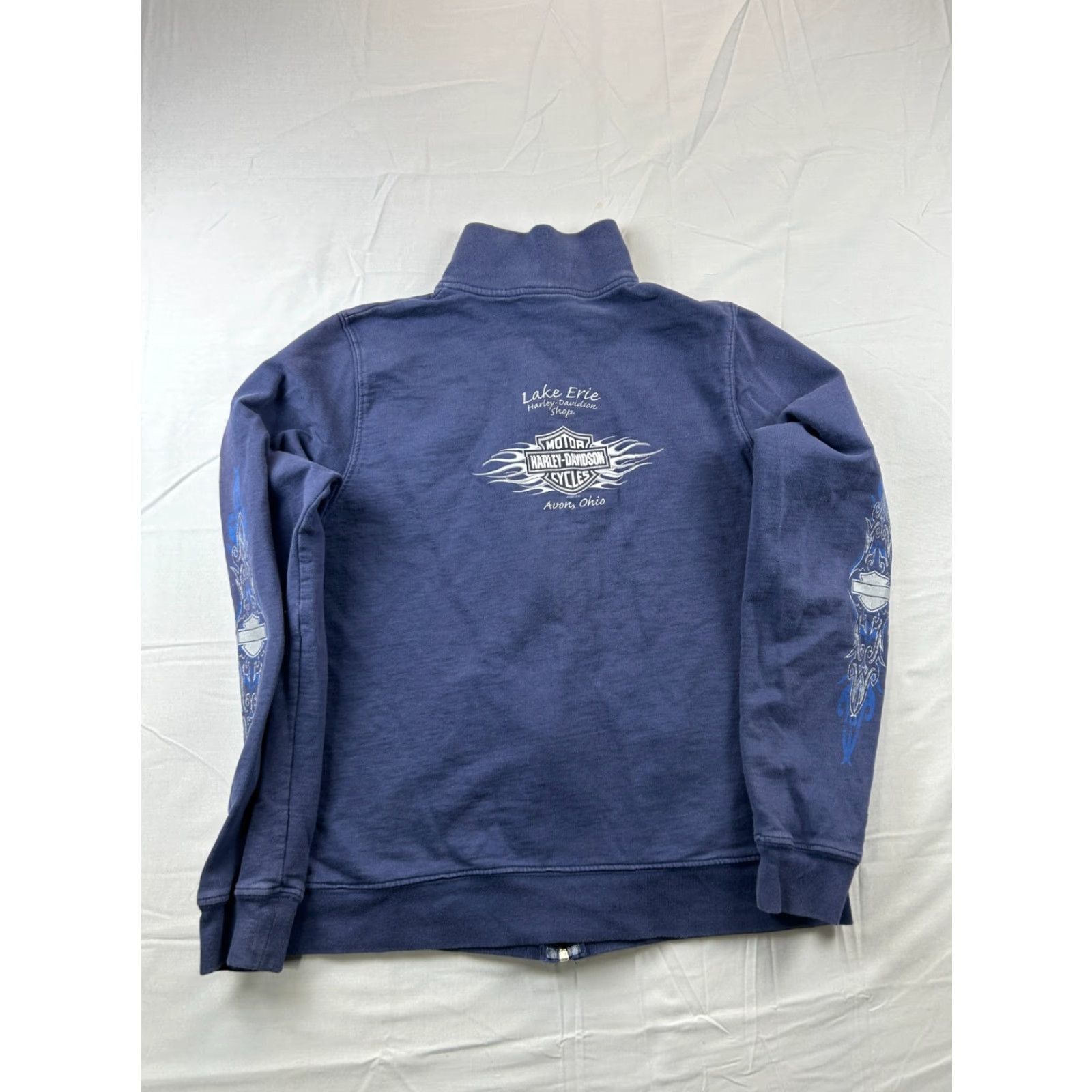 Harley Davidson Harley-Davidson Sweatshirt Full Zip Women M Blue Logo Sleeve Graphic USA Size M / US 6-8 / IT 42-44 - 6 Thumbnail