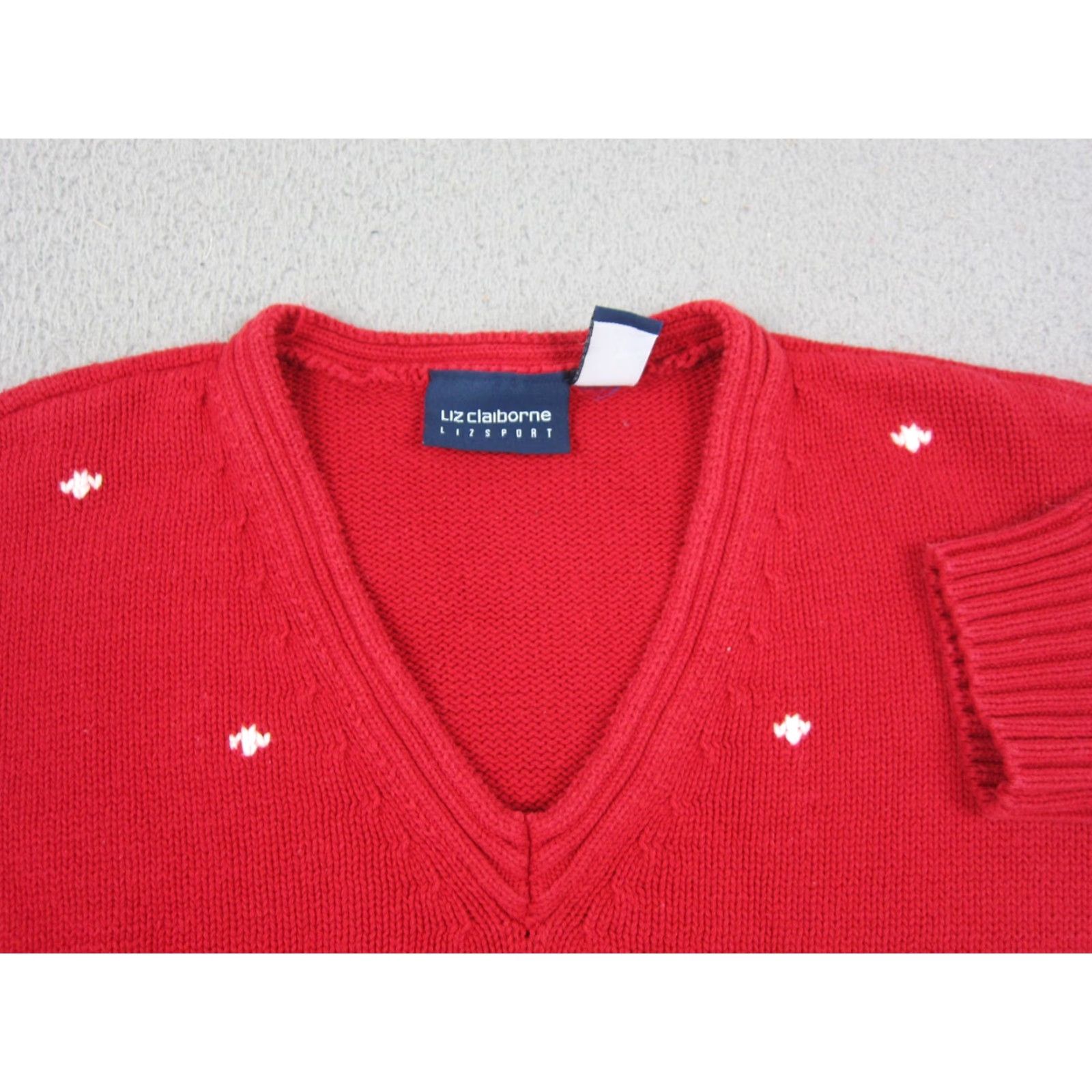 Liz Claiborne VINTAGE Liz Claiborne Sweater Womens L Red Knit Pullover 90s 80s Australia Size L / US 10 / IT 46 - 4 Thumbnail