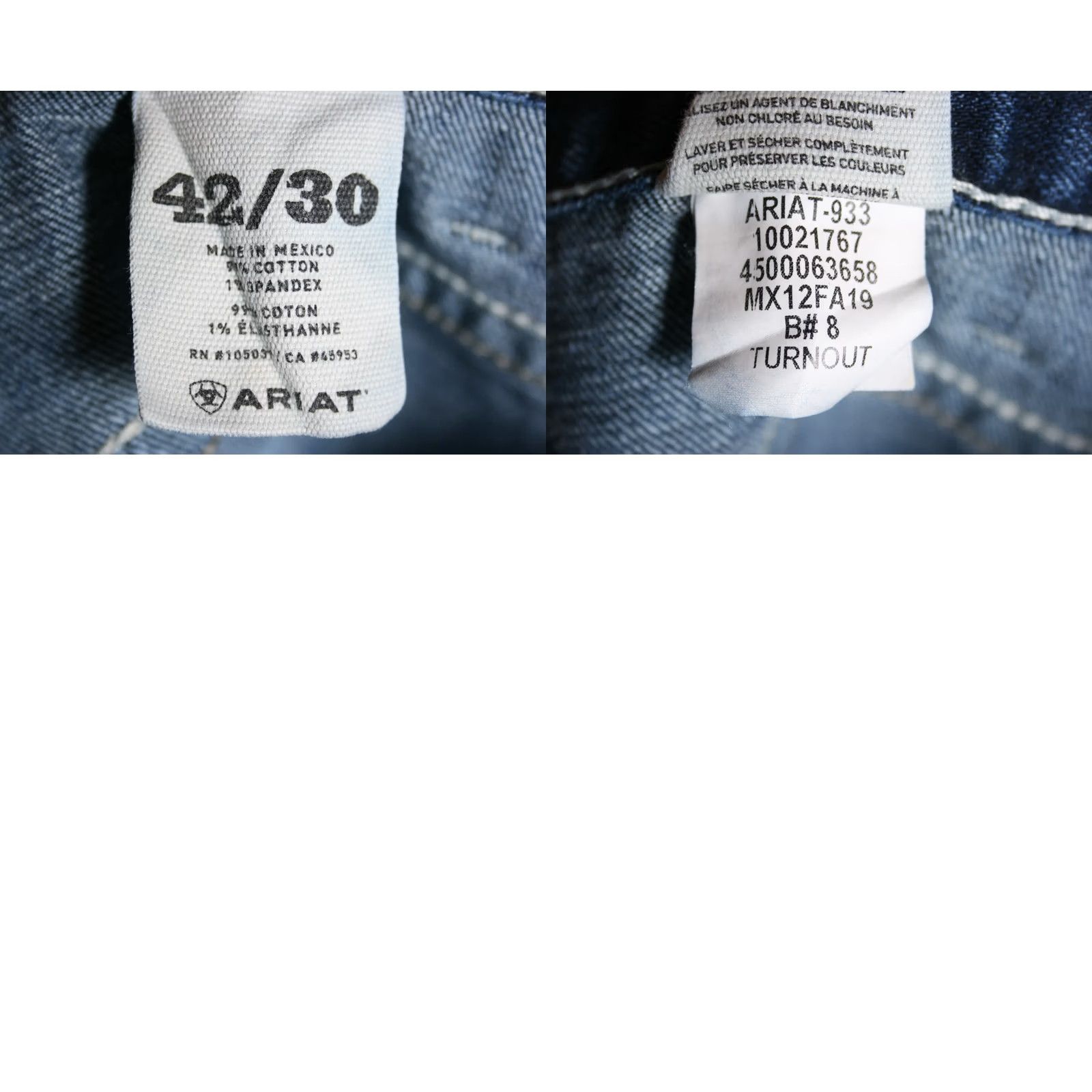 Ariat ARIAT M4 Low Rise Boot Fit Stretch Denim Blue Jeans 42x30 Mens Jeans Bootcut Regular Blue 90s? Size US 42 / EU 58 - 8 Thumbnail