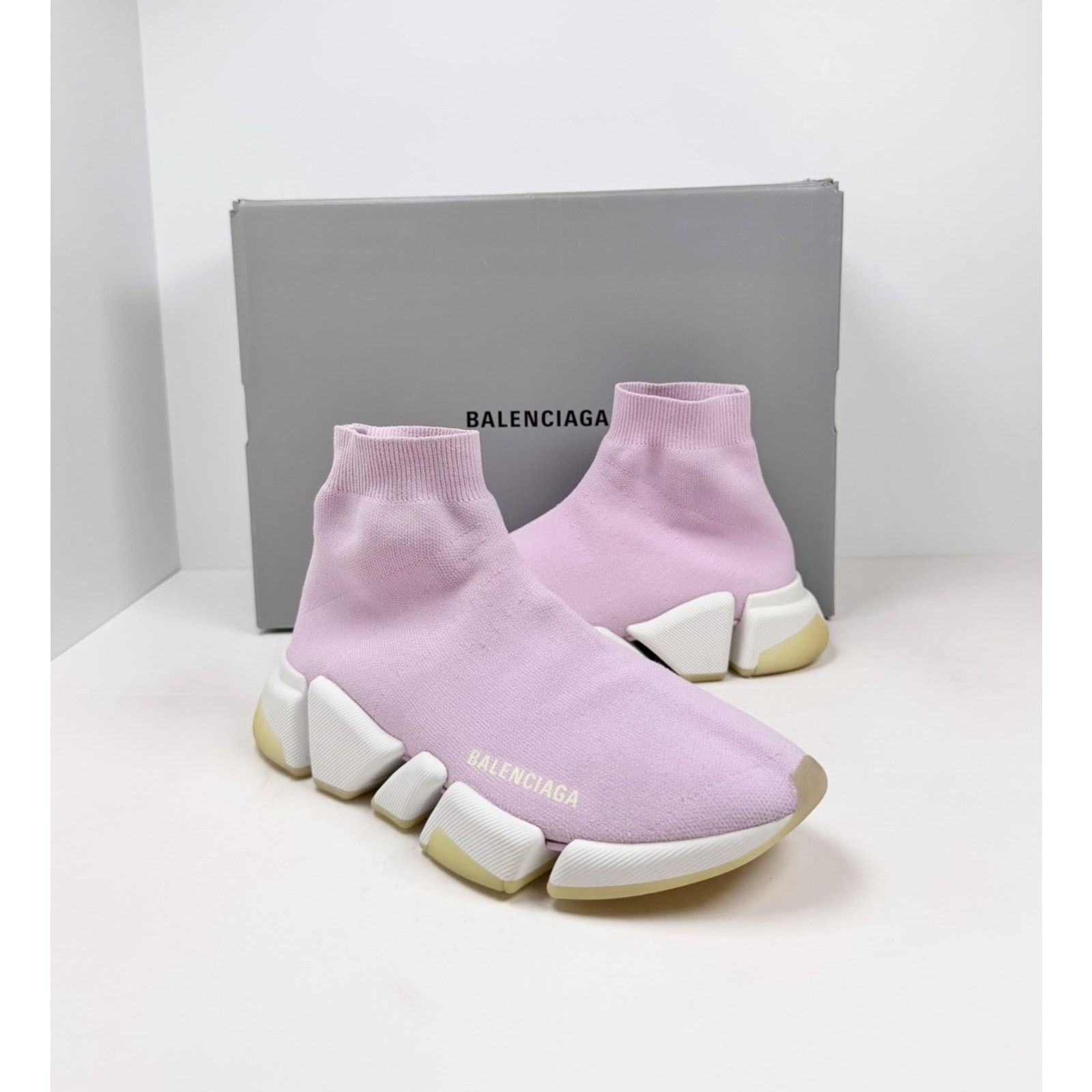 Balenciaga Size 39EU/9W - Balenciaga Pink Translucent Sole Speed Size US 9 / IT 39 - 2 Thumbnail