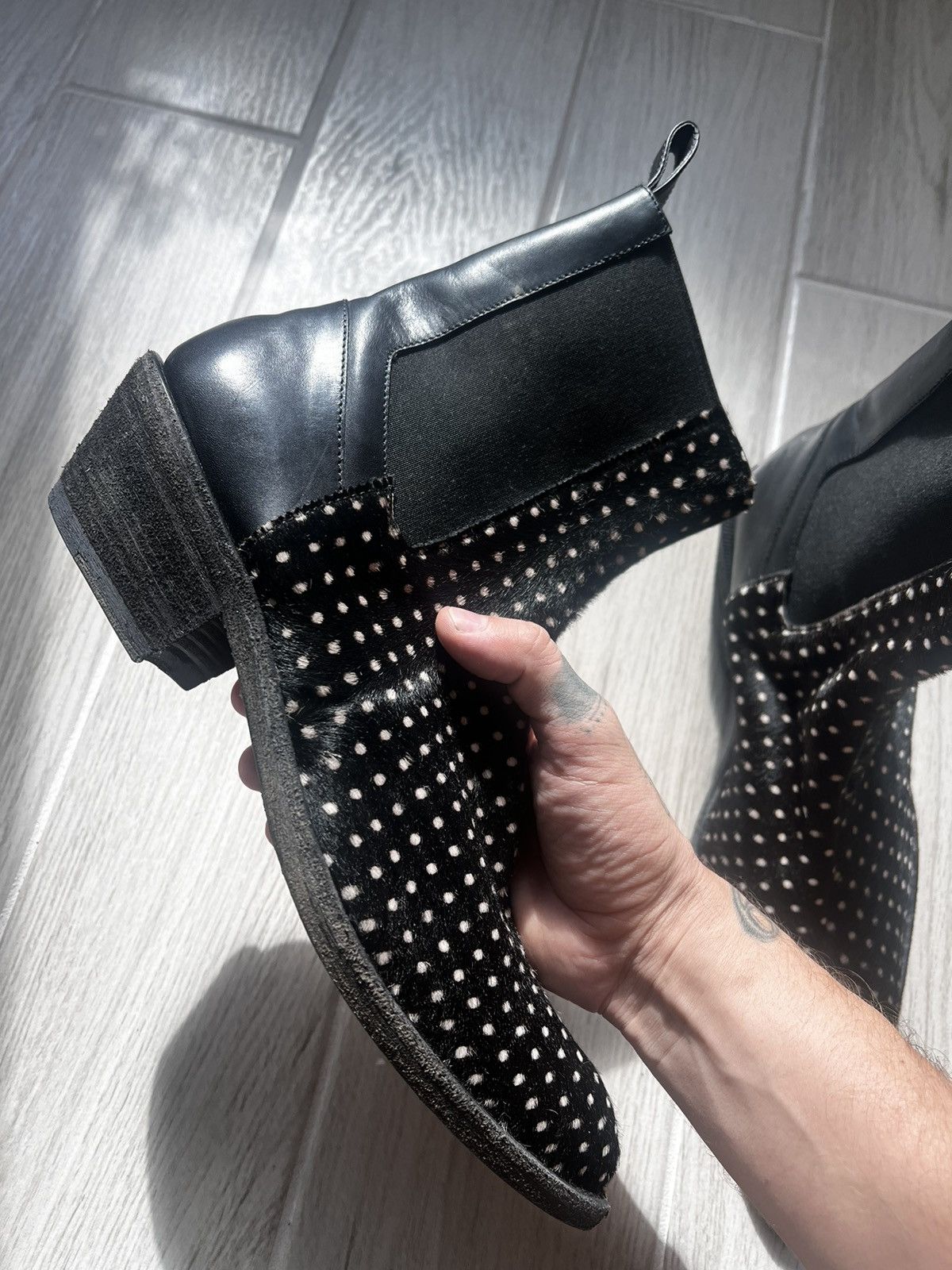 Haider Ackermann Haider Ackermann black polka dot Elasticated Chelsea boots Size US 10 / EU 43 - 6 Thumbnail