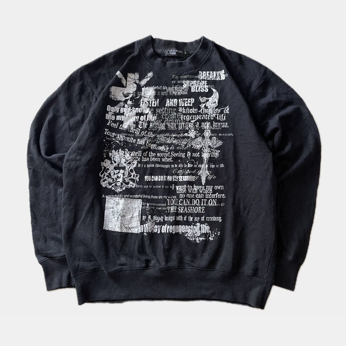 Japanese Brand Y2K Beaumont Carr Poem Crewneck IfSixWasNine Punk Grunge Size US M / EU 48-50 / 2 - 1 Thumbnail