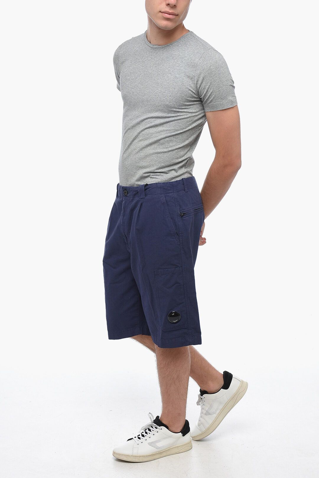 C.P. Company og1mm1024 Linen Blend Short in Blue Size US 34 / EU 50 - 4 Thumbnail