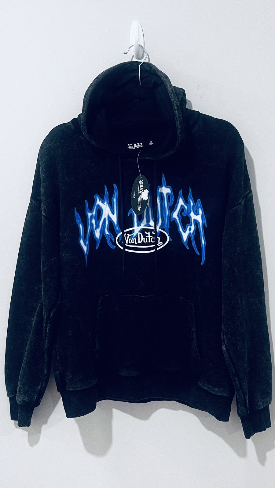 Von Dutch Von Dutch Flame Logo Hoodie Black Distressed Wash Size M NWT Size US M / EU 48-50 / 2 - 2 Thumbnail