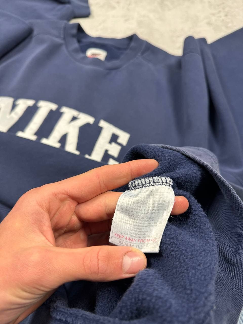 Nike Vintage Nike Y2K Dark Blue Sweatshirt Embroidered Big Logo Size US XL / EU 56 / 4 - 12 Thumbnail