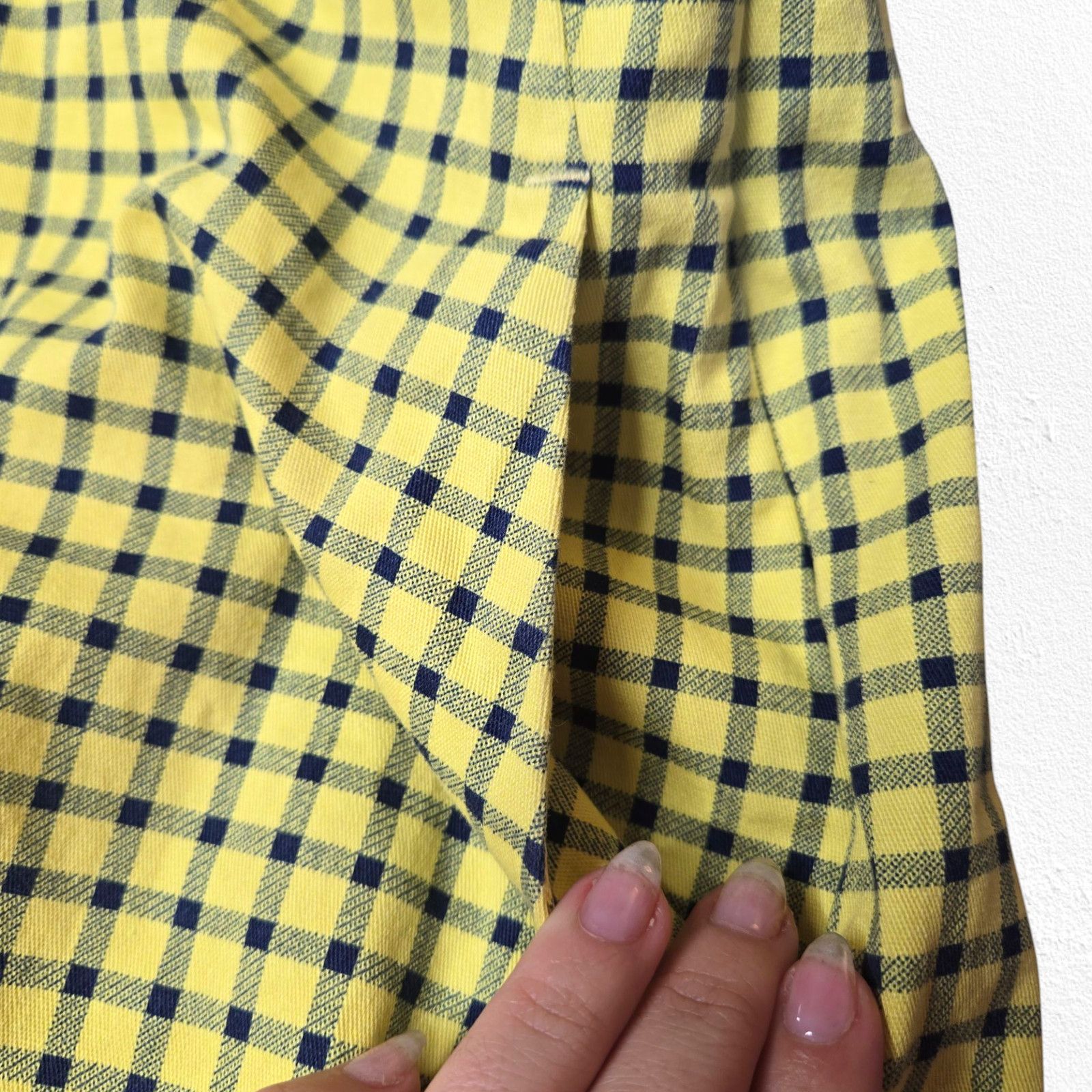 Zara Zara Yellow Navy Plaid Shorts Size Medium Size 30" / US 8 / IT 44 - 6 Thumbnail