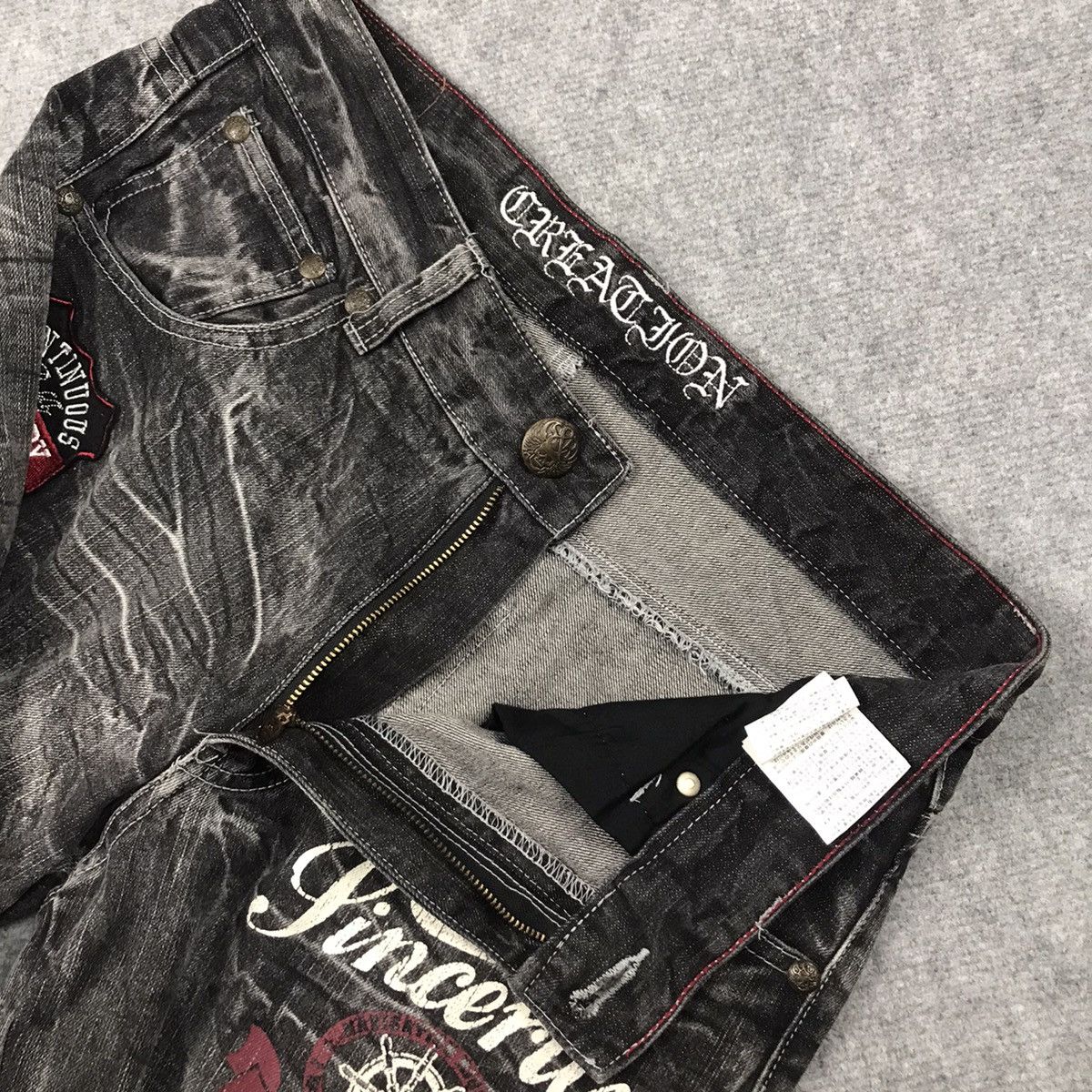 Japanese Brand BLACK FADED DENIM BELUXE CREATE BAGGY DENIM PANTS 136 Size US 32 / EU 48 - 16 Thumbnail