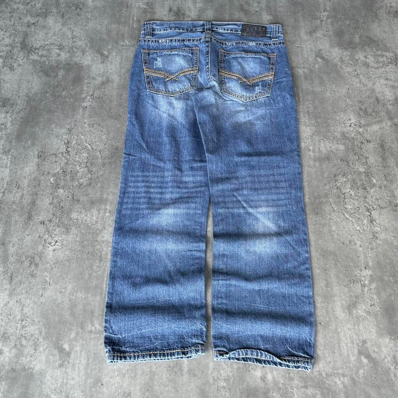 Japanese Brand × Vintage Vintage Y2K AXEL Denim Embroidered Graphic Denim Jeans Size US 34 / EU 50 - 1 Thumbnail