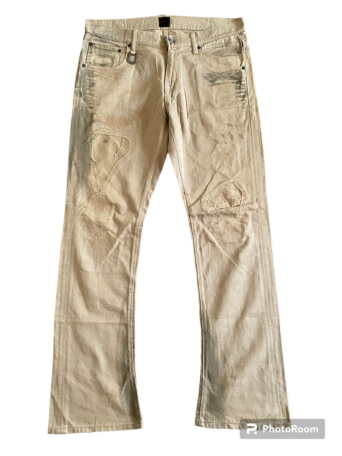 JACKROSE × Japanese Brand Jack Rose Japan Flare Distressed Patchwork Design Pant Size US 33 - 1 Thumbnail