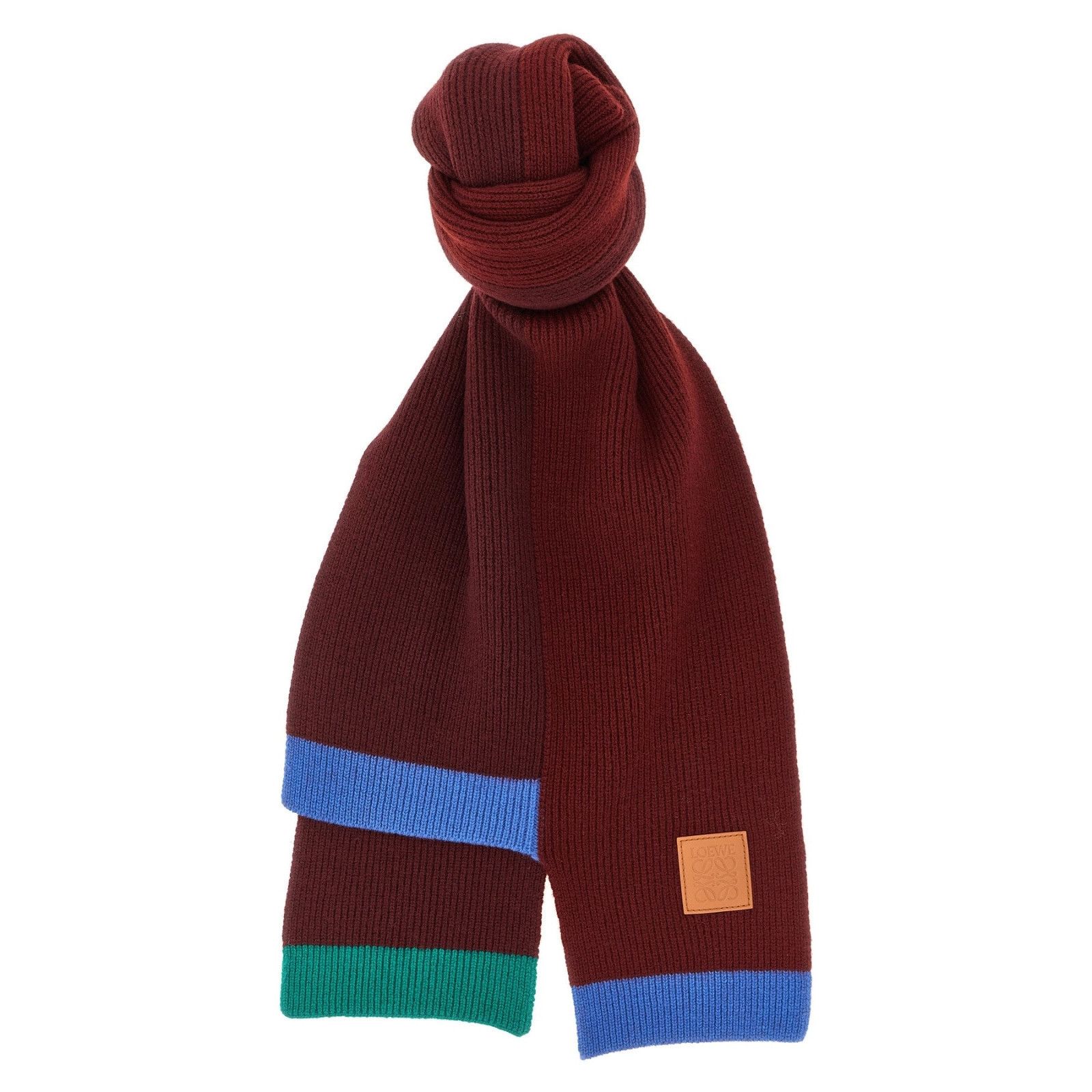 Loewe LOEWE $690 Dark Green/Red Wool Scarf New & Authentic Size ONE SIZE - 1 Thumbnail