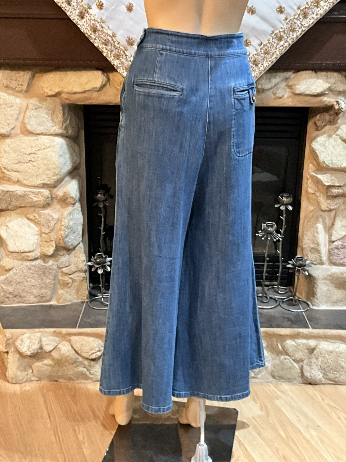 Anthropologie Anthropologie Pilcro And The Letterpress Wide-Leg Blue Jeans Size 32" / US 10 / IT 46 - 5 Thumbnail