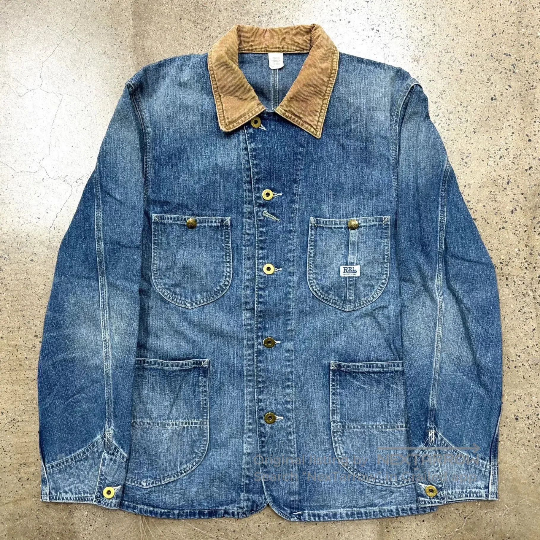 RRL Ralph Lauren RRL Double RL Indigo Denim Jacket with Corduroy Collar. Size US S / EU 44-46 / 1 - 1 Thumbnail
