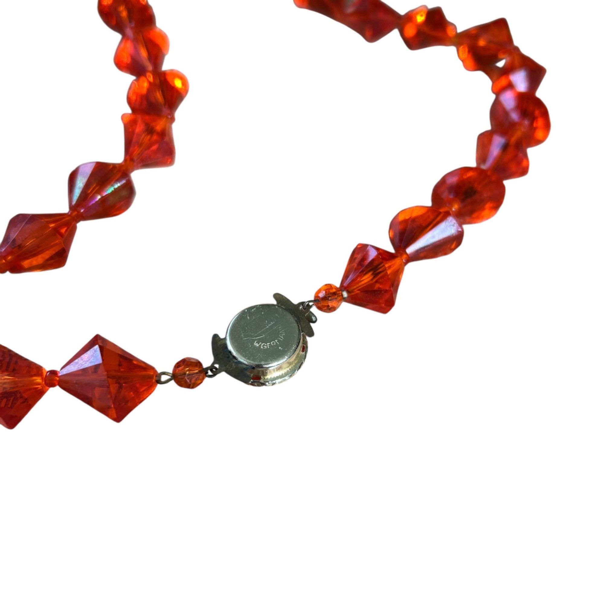 Vintage Vintage Western Germany Clear Orange Faceted Beaded Single S Size ONE SIZE - 7 Thumbnail