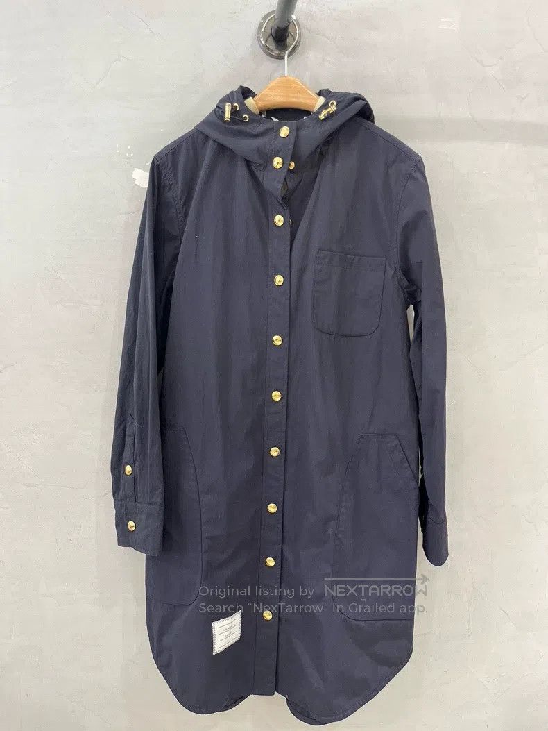 Thom Browne Thom Browne Dark Navy Blue Mid-Length Coat Size US XXS / EU 40 - 1 Thumbnail