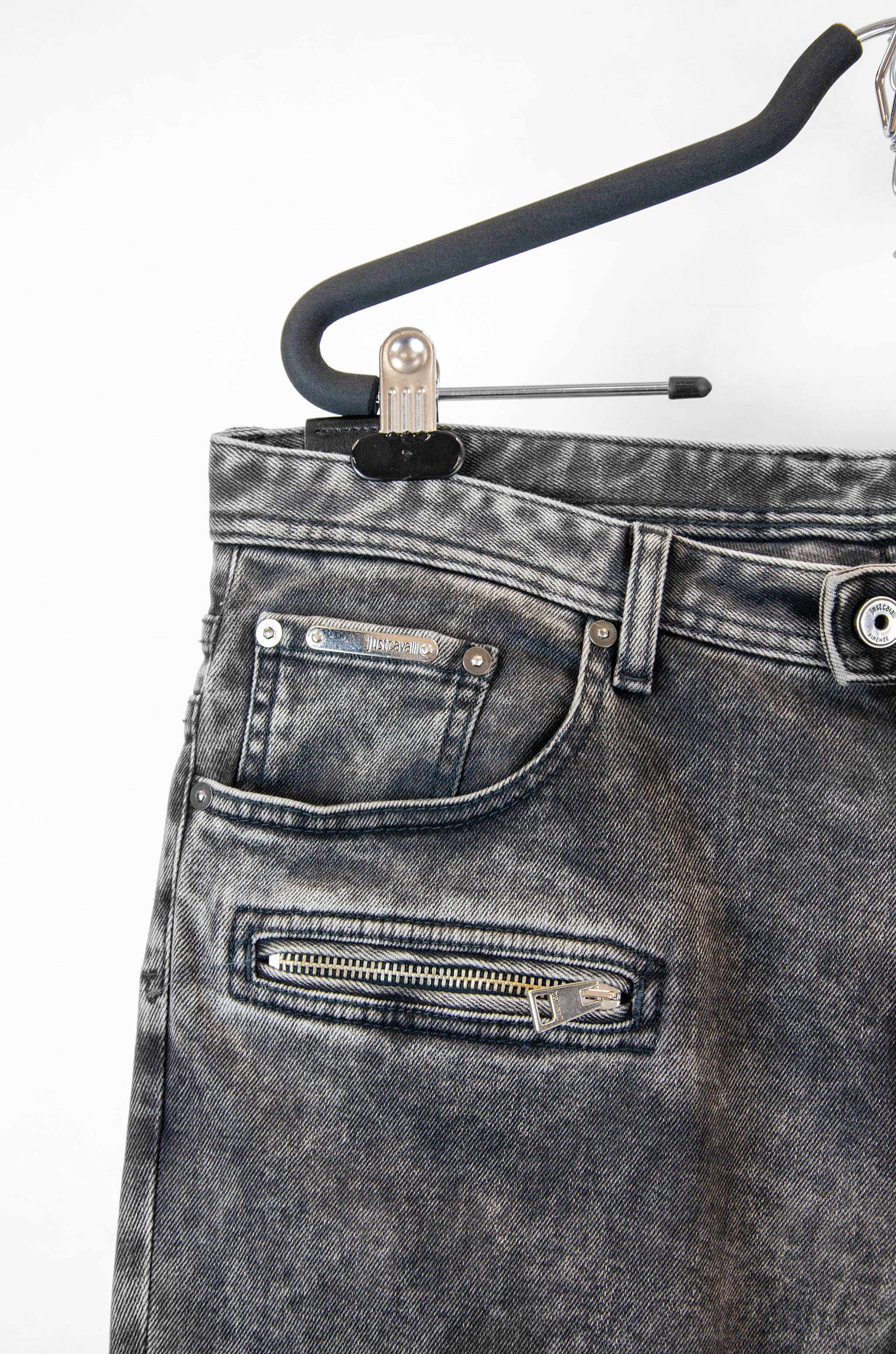 Just Cavalli Just Cavalli Biker Jeans Grey Wash – Size 52 Size US 36 / EU 52 - 3 Thumbnail