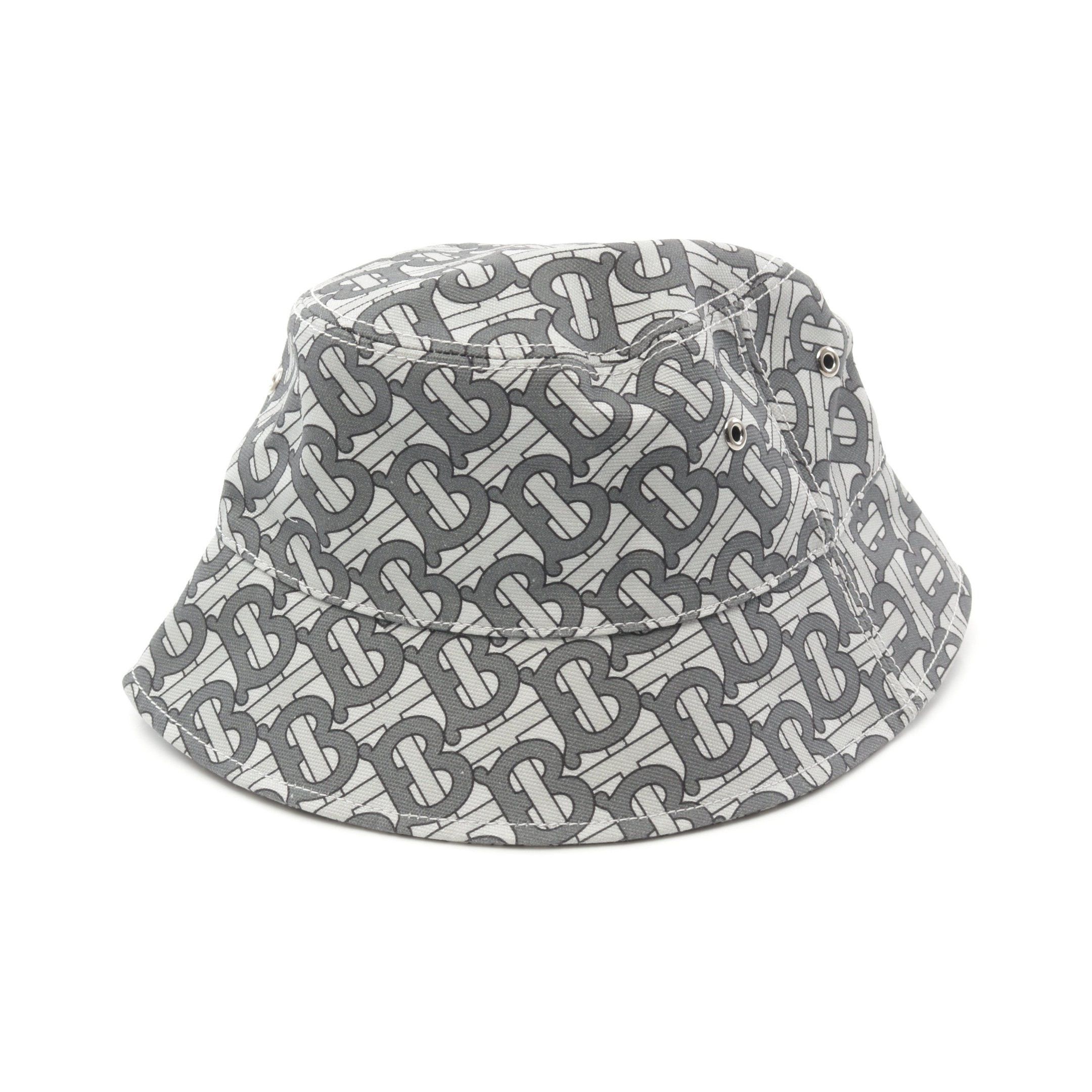 Burberry Tb Monogram Hat Canvas Gray