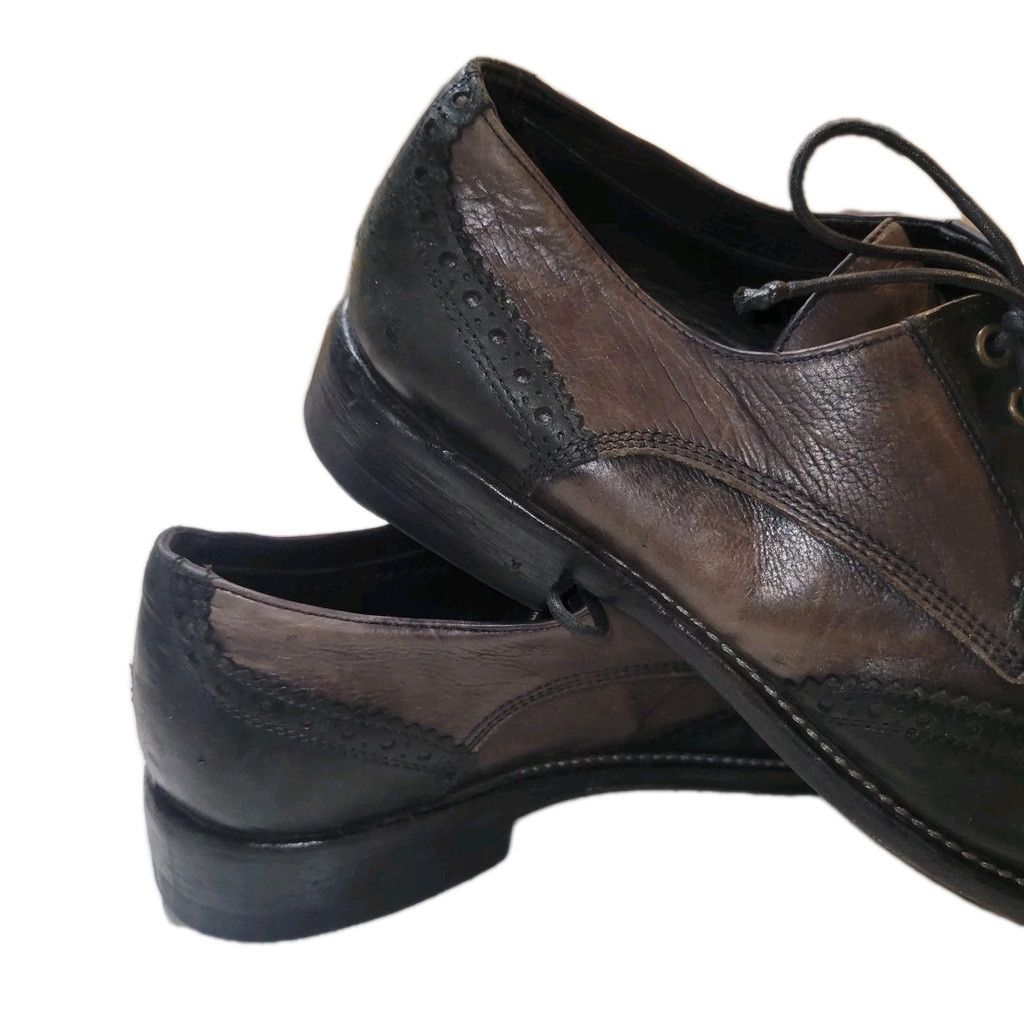 John Varvatos John Varvatos Men's Lace-Up Black/Brown Oxford Genuine Leat Size US 10.5 / EU 43-44 - 2 Thumbnail