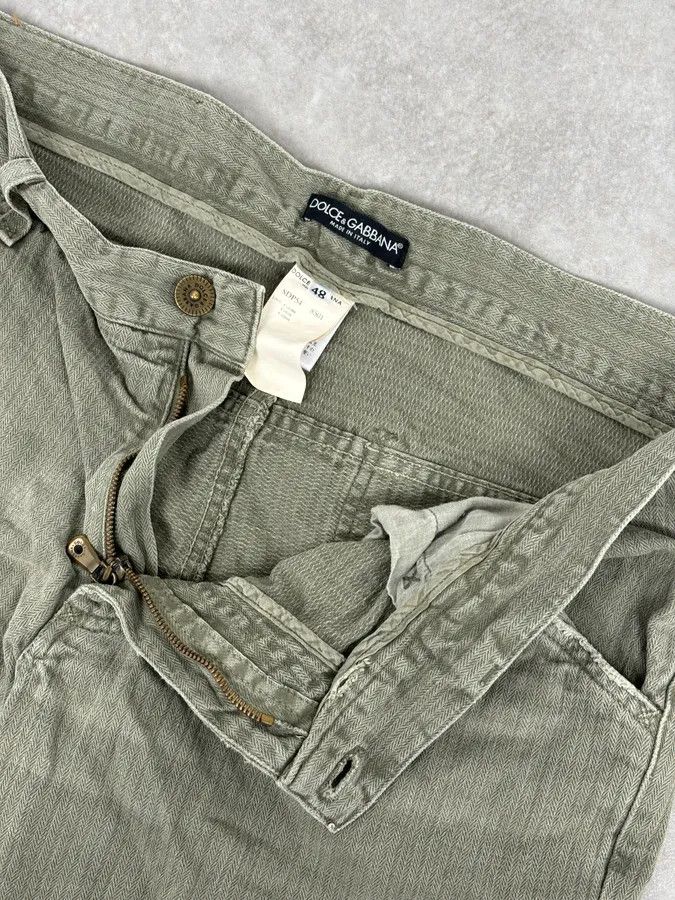 Dolce & Gabbana 2000s Dolce & Gabbana Khaki Green Straight Cozy Pants Size US 32 / EU 48 - 11 Thumbnail