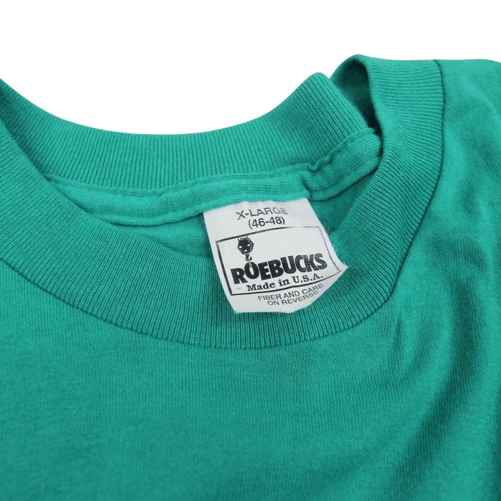 Vintage VINTAGE Roebucks Mens XL Single Stitch Pocket T shirt Teal 50/50 Cotton Poly Roebucks Mens XL Pocket T shirt Size US XL / EU 56 / 4 - 4 Thumbnail