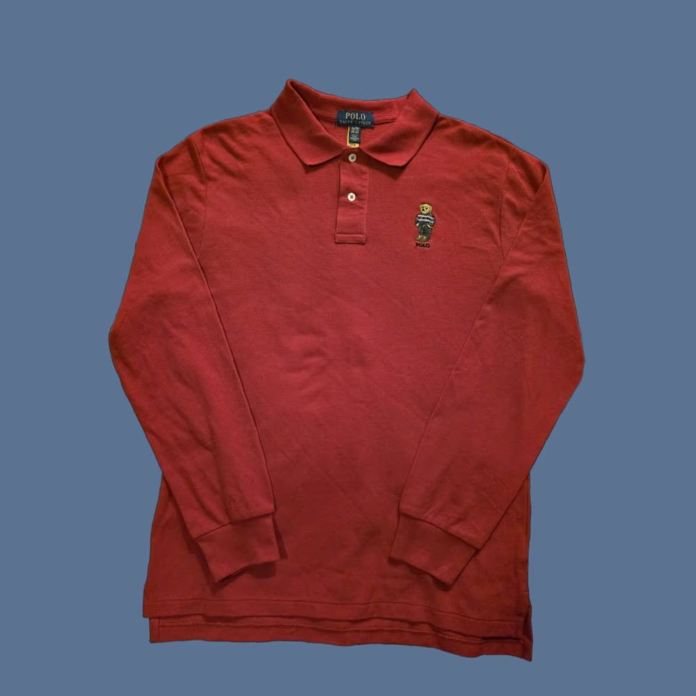Polo Ralph Lauren Polo Ralph Lauren Polo Long Sleeve Embroidered Bear Collar Shirt Mens XL Red Casual Polo Ralph Lauren Bear Size US M / EU 48-50 / 2 - 1 Thumbnail