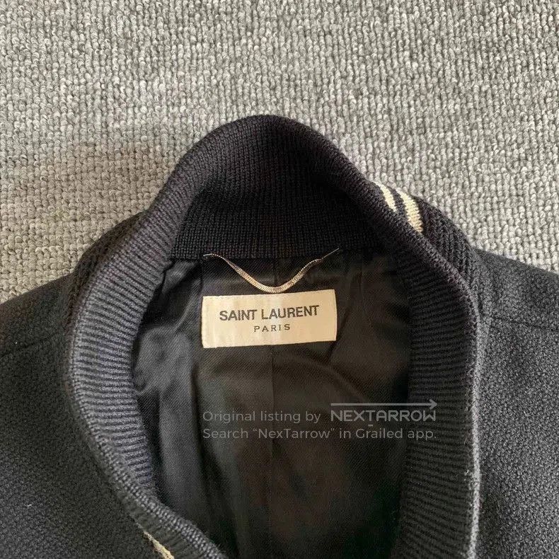 Saint Laurent Paris YSL Striped Casual Button Baseball Jacket. Size US M / EU 48-50 / 2 - 5 Thumbnail