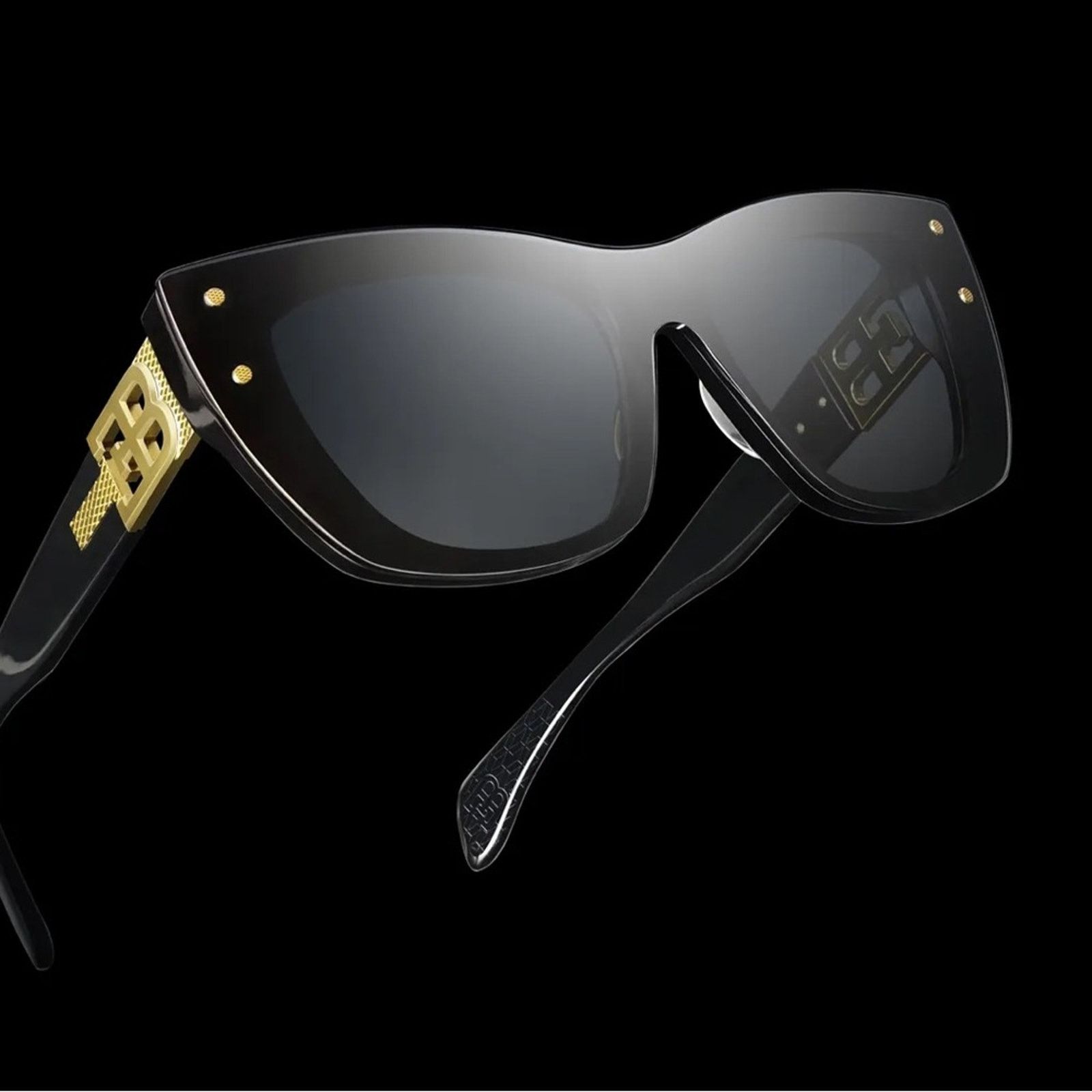 Bugatti New! BUGATTI 48L-BK Elegant Cat Eye Luxury Black Sunglasses Size ONE SIZE - 7 Thumbnail