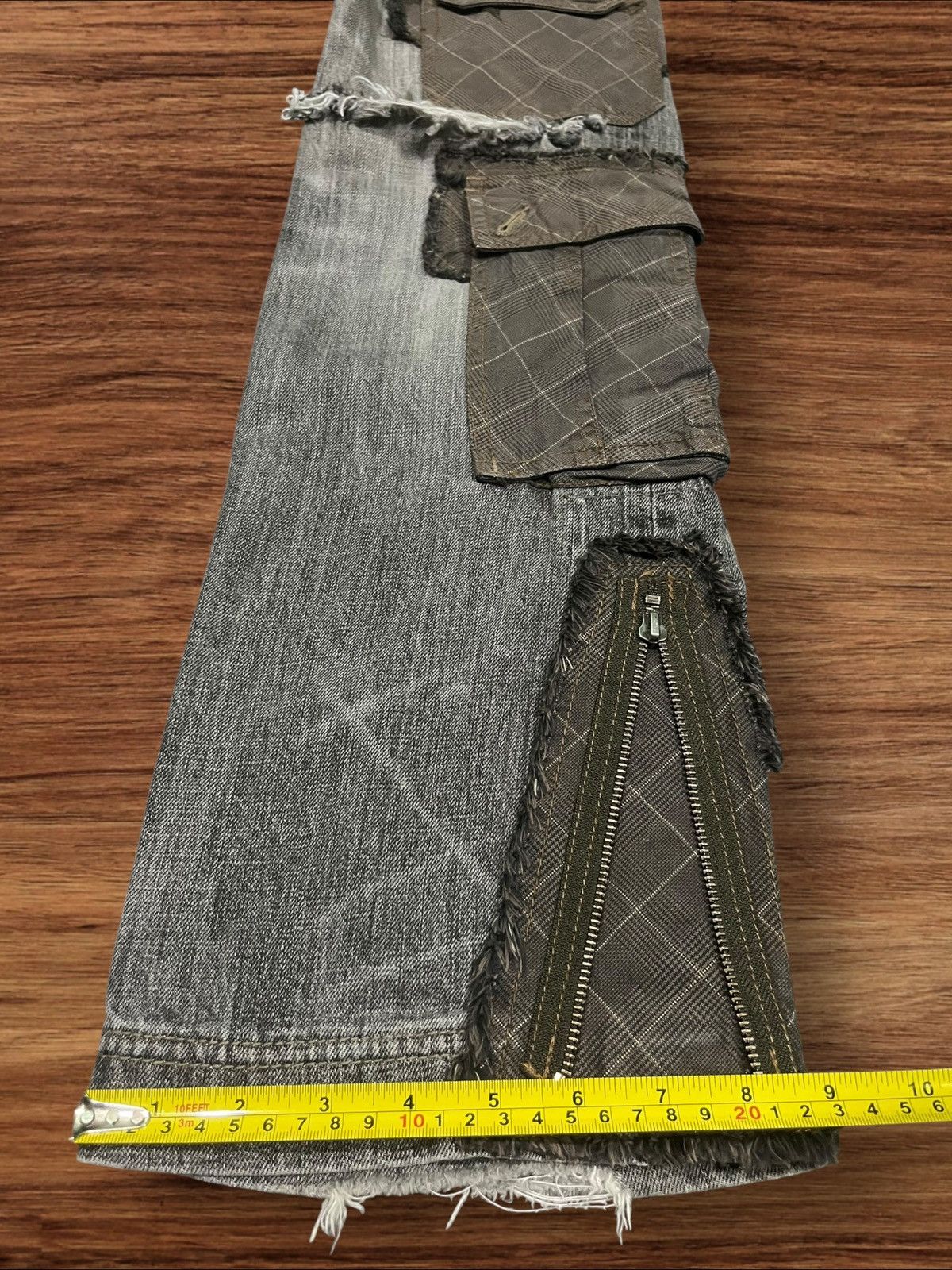If Six Was Nine Nicole Club For Men Hyper Full Metal Punk Ripped Cargo Jeans Size US 30 / EU 46 - 22 Thumbnail