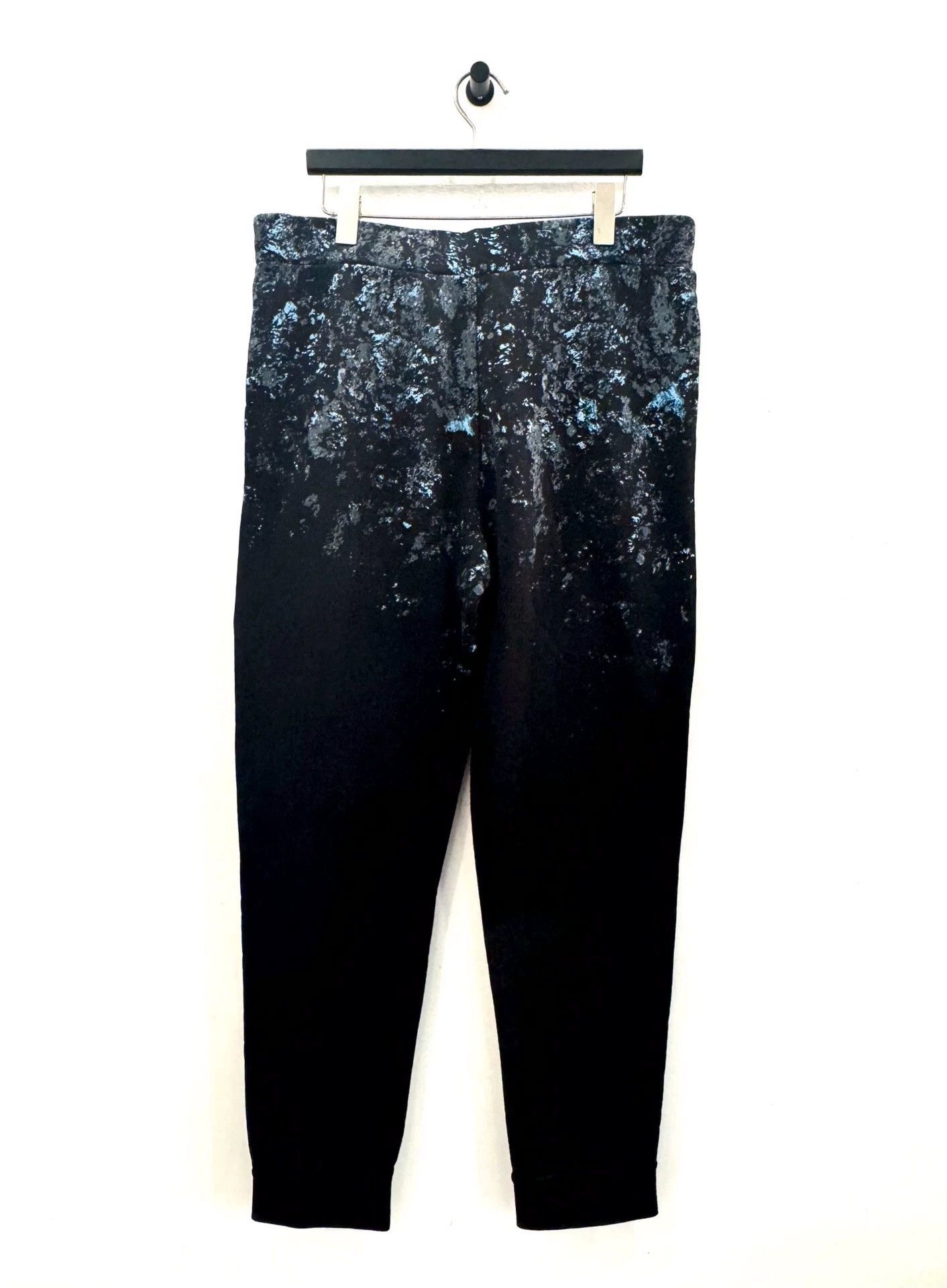Balenciaga Balenciaga Men's Black Casual Pants with Tie-Dye Print Size US 32 / EU 48 - 2 Thumbnail