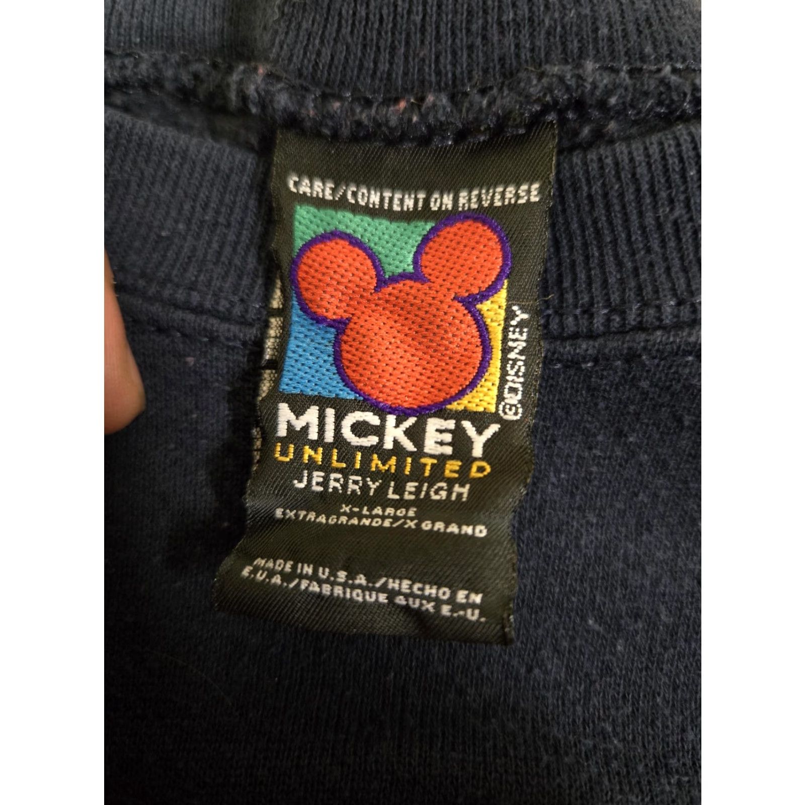 Disney VINTAGE Disney Mickey Unlimited Sweatshirt Mens XL Navy Crewneck Made USA 90s Size US XL / EU 56 / 4 - 3 Thumbnail