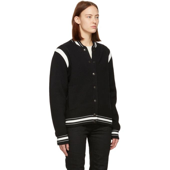 Givenchy o1srvl11e1024 Wool 4G Bomber Jacket in Black/White Size L / US 10 / IT 46 - 3 Thumbnail