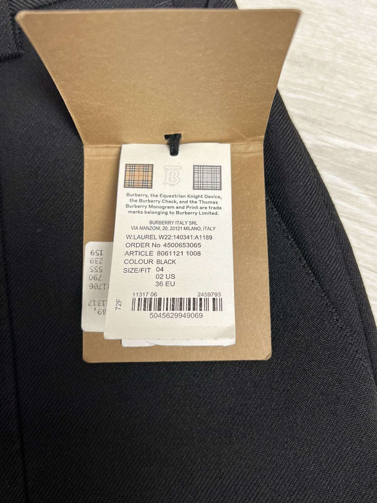 Burberry Burberry Laurel Wide-Leg Wool Trousers Black Logo Size 25" / US 0 / IT 36 - 9 Thumbnail
