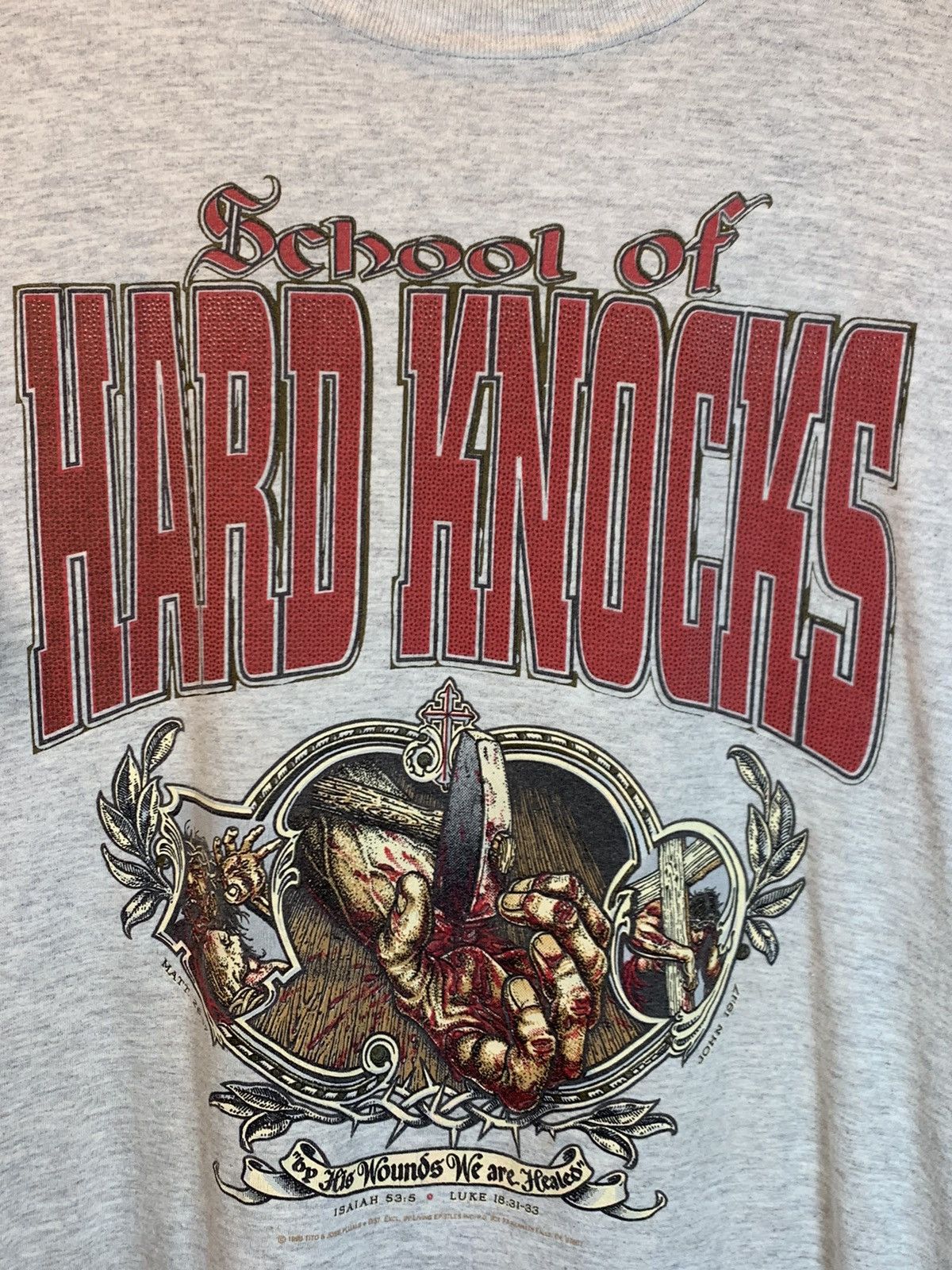 Vintage *RARE* Vintage 1995 School Hard Knocks Living Epistles Shirt Size US L / EU 52-54 / 3 - 2 Thumbnail