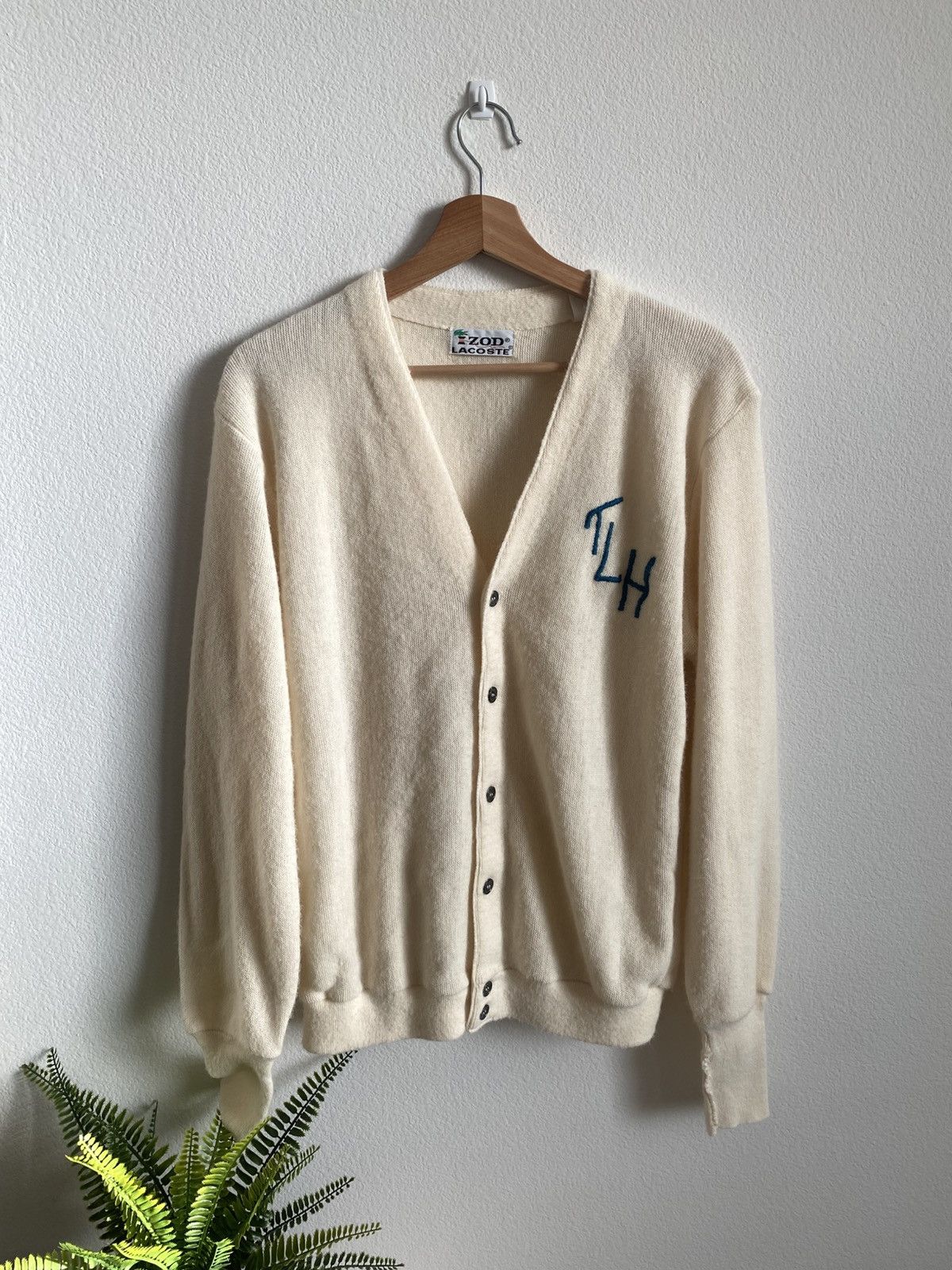 Vintage 80s Lacoste IZOD Knit Cardigan Sweater